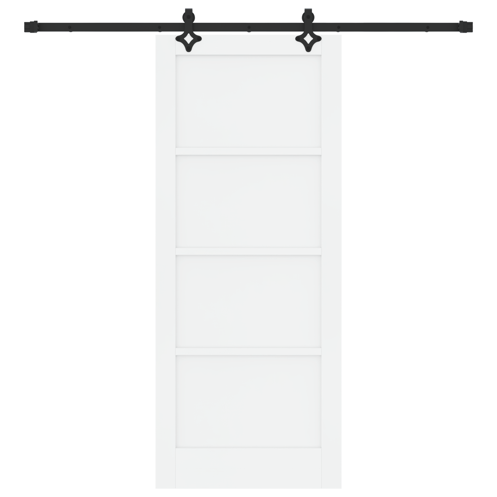 Sliding Door with Hardware Set White 83x202 cm Solid Wood Pine - Image 4