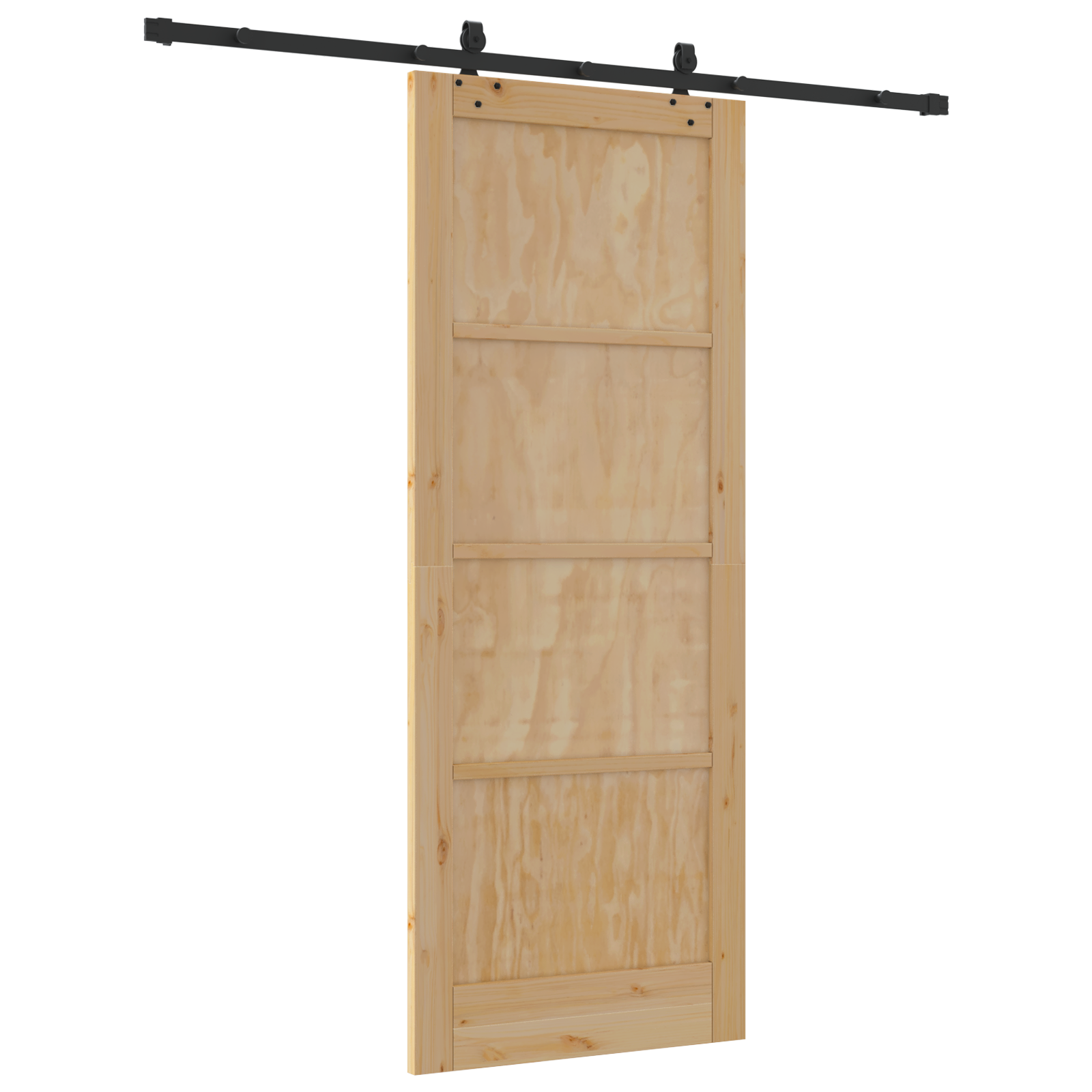 Sliding Door with Hardware Set 83x211 cm Solid Wood Pine - Image 6