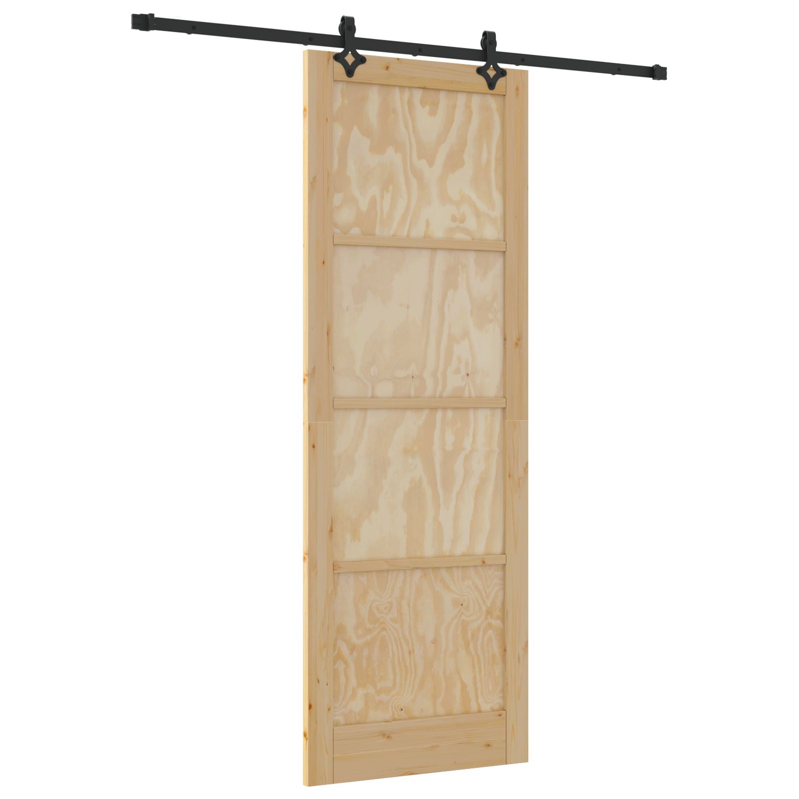 Sliding Door with Hardware Set 83x232 cm Solid Wood Pine - Image 2