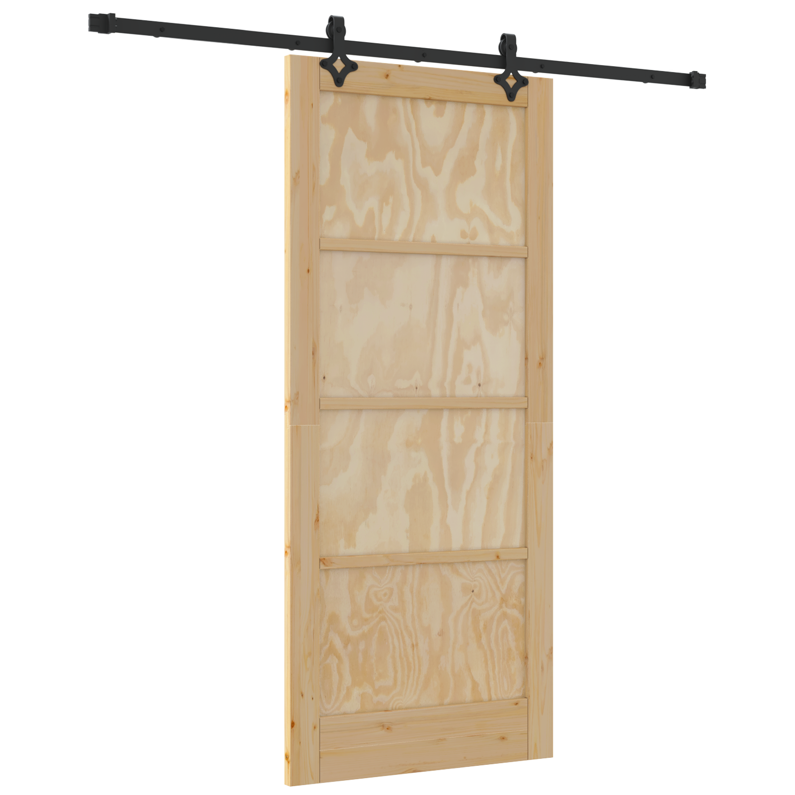 Sliding Door with Hardware Set 86x198.5 cm Solid Wood Pine - Image 2