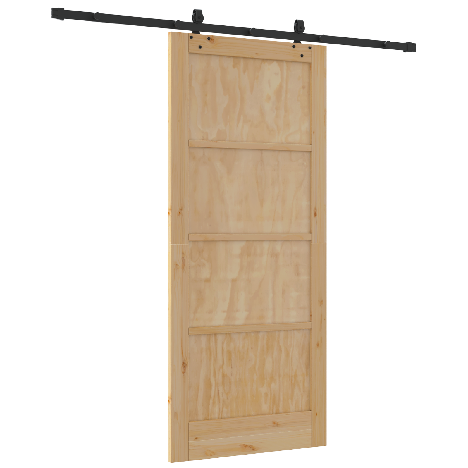 Sliding Door with Hardware Set 86x198.5 cm Solid Wood Pine - Image 6
