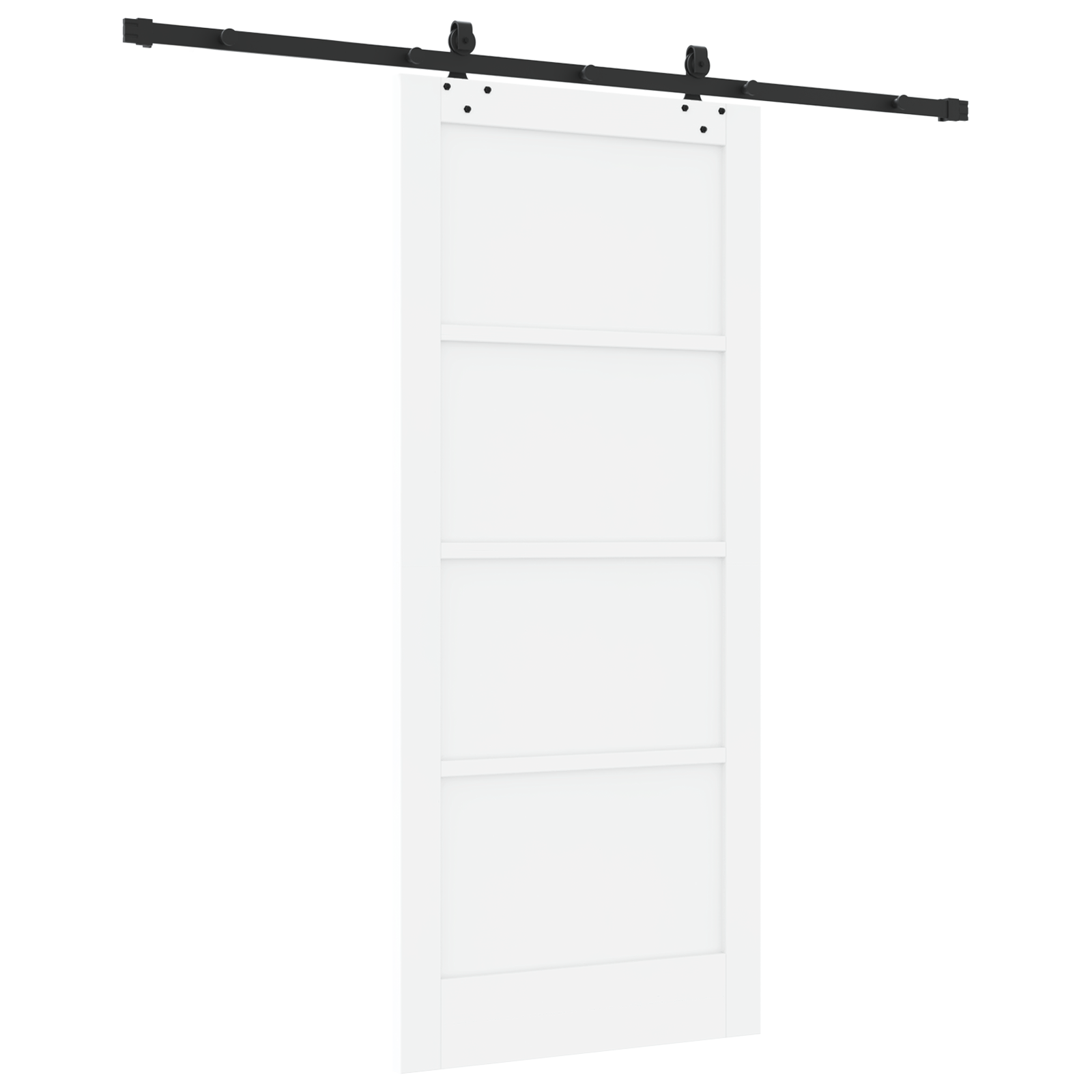 Sliding Door with Hardware Set White 86x198.5 cm Solid Pine Wood - Image 6