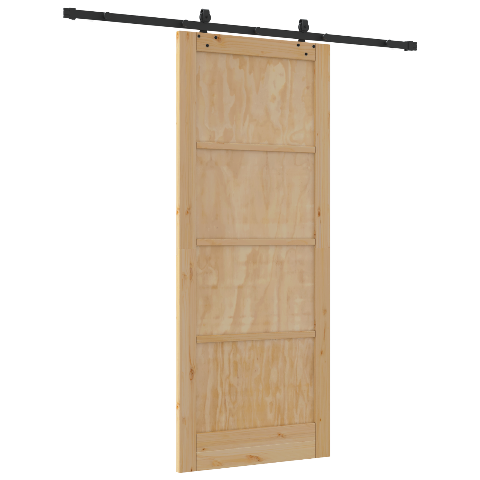 Sliding Door with Hardware Set 86x211 cm Solid Wood Pine - Image 6