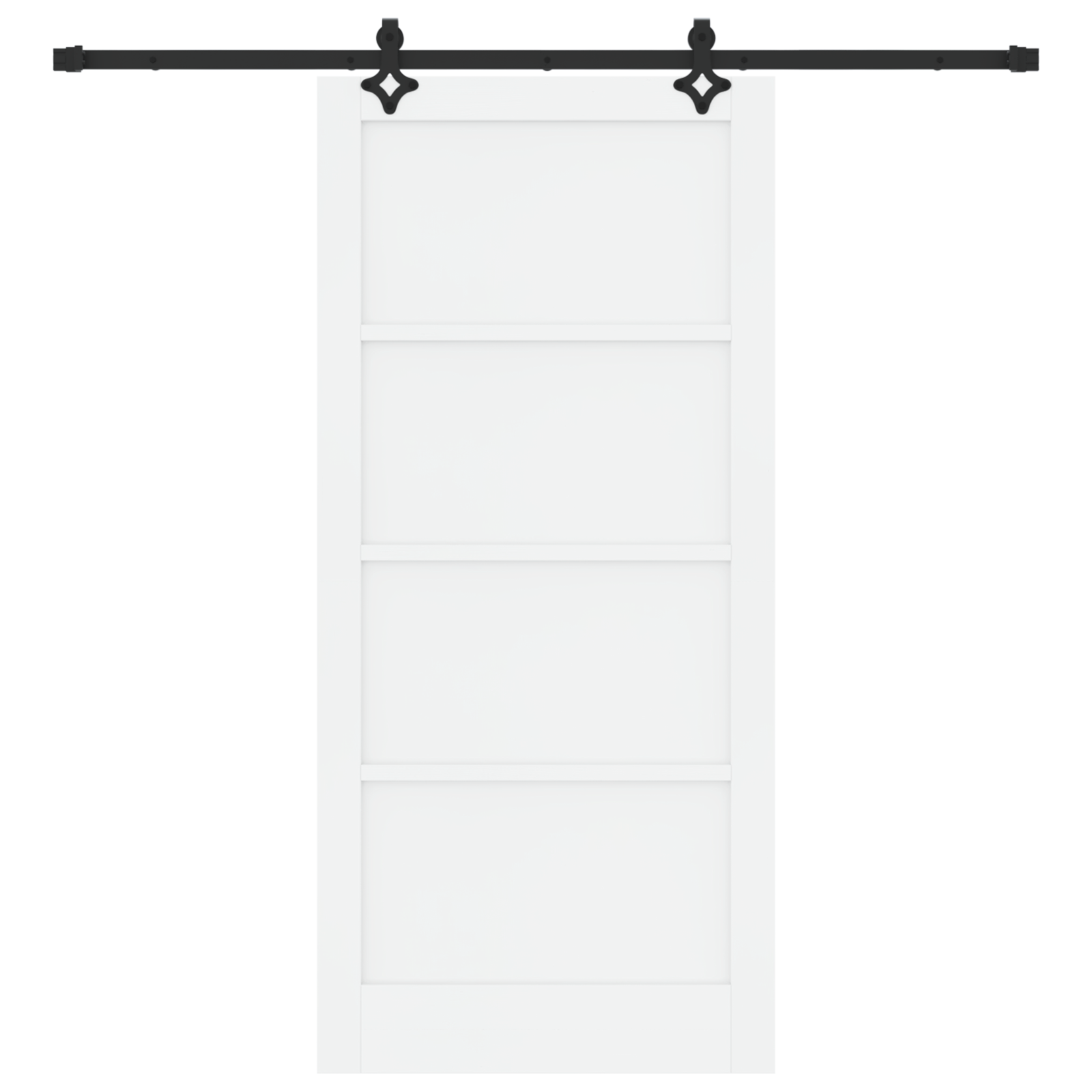 Sliding Door with Hardware Set White 93x202 cm Solid Wood Pine - Image 4