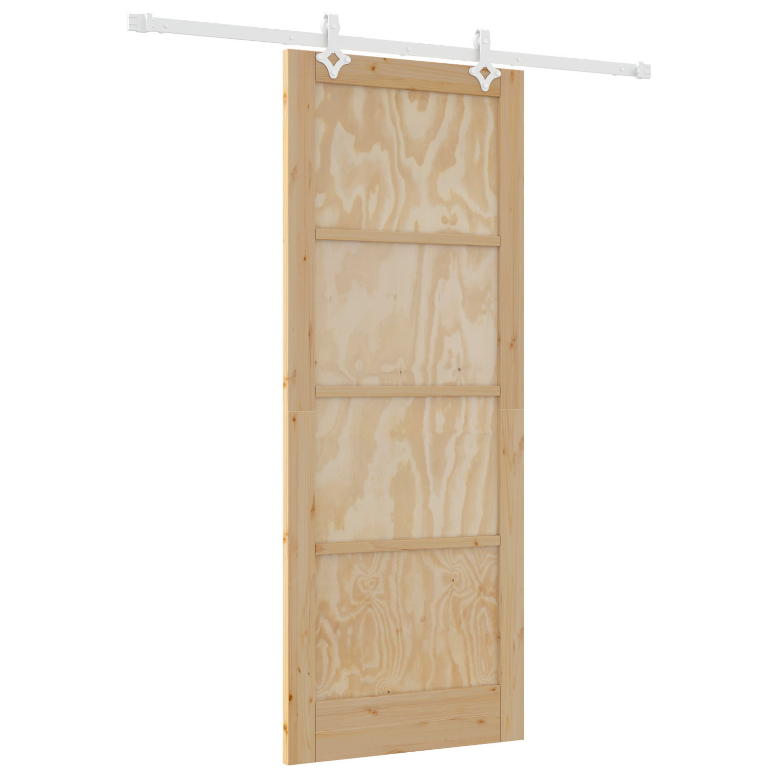 Sliding Door with Hardware Set 83x211 cm Solid Wood Pine - Image 2