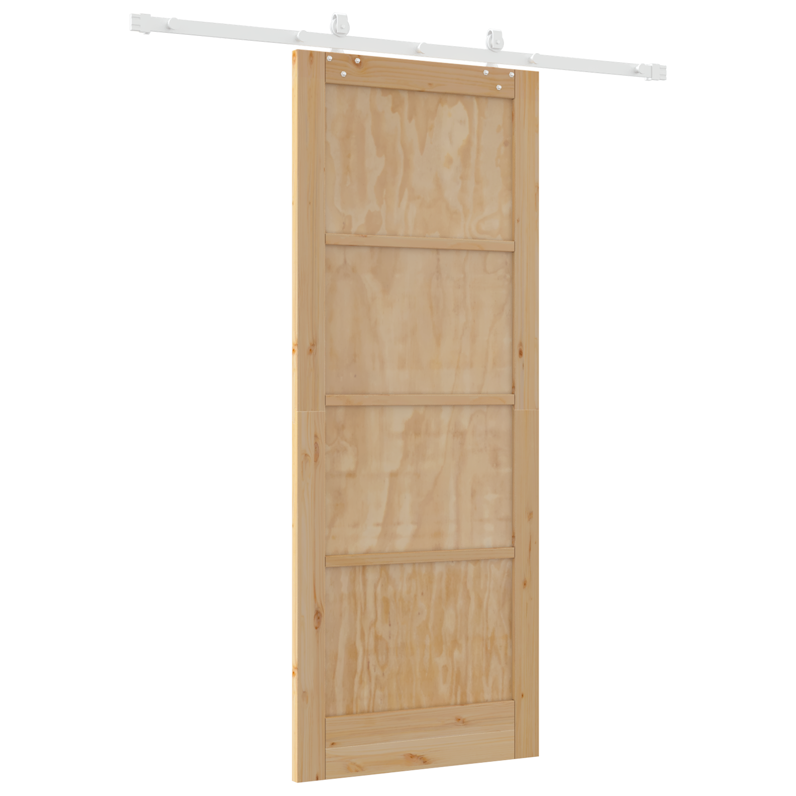 Sliding Door with Hardware Set 83x211 cm Solid Wood Pine - Image 6