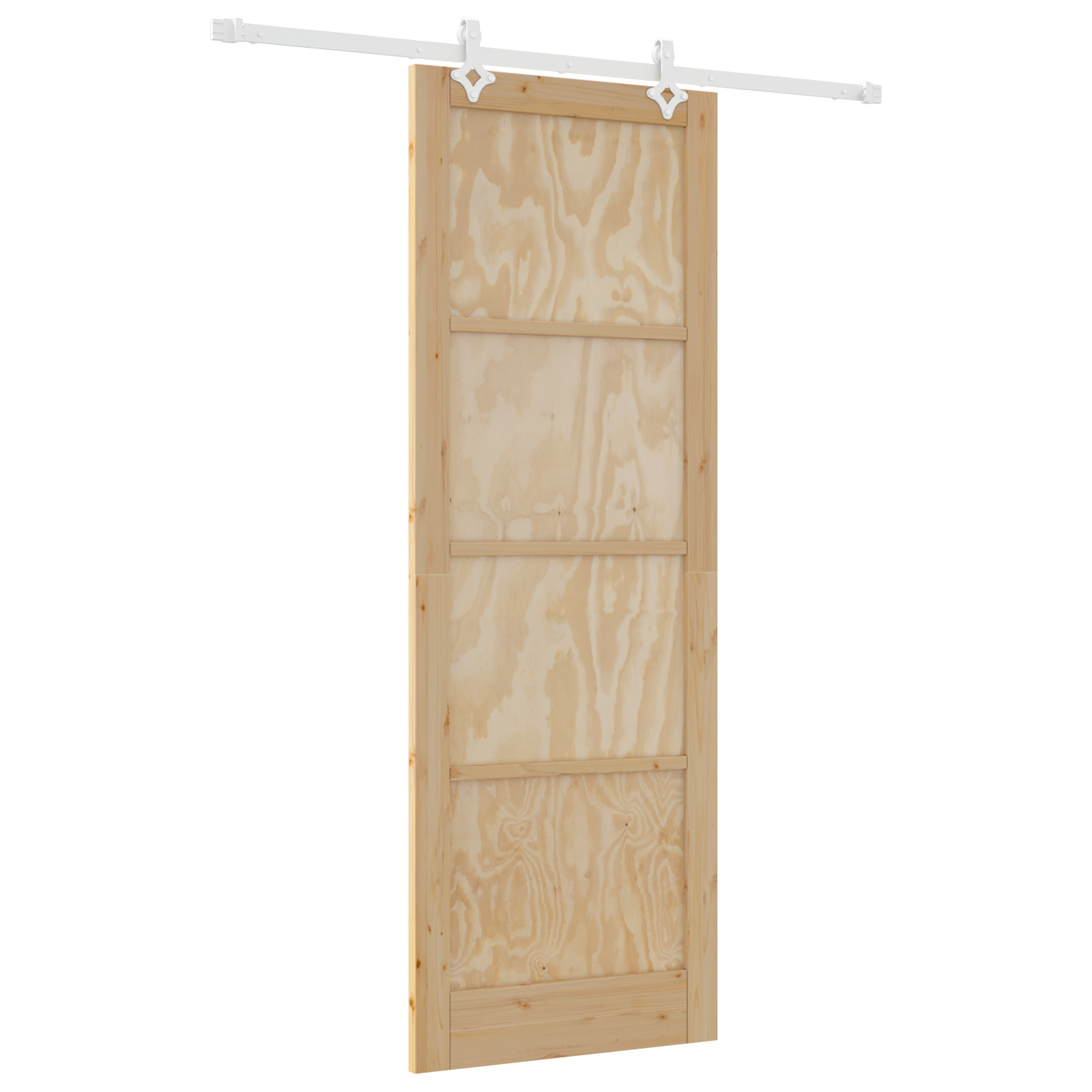 Sliding Door with Hardware Set 83x232 cm Solid Wood Pine - Image 2