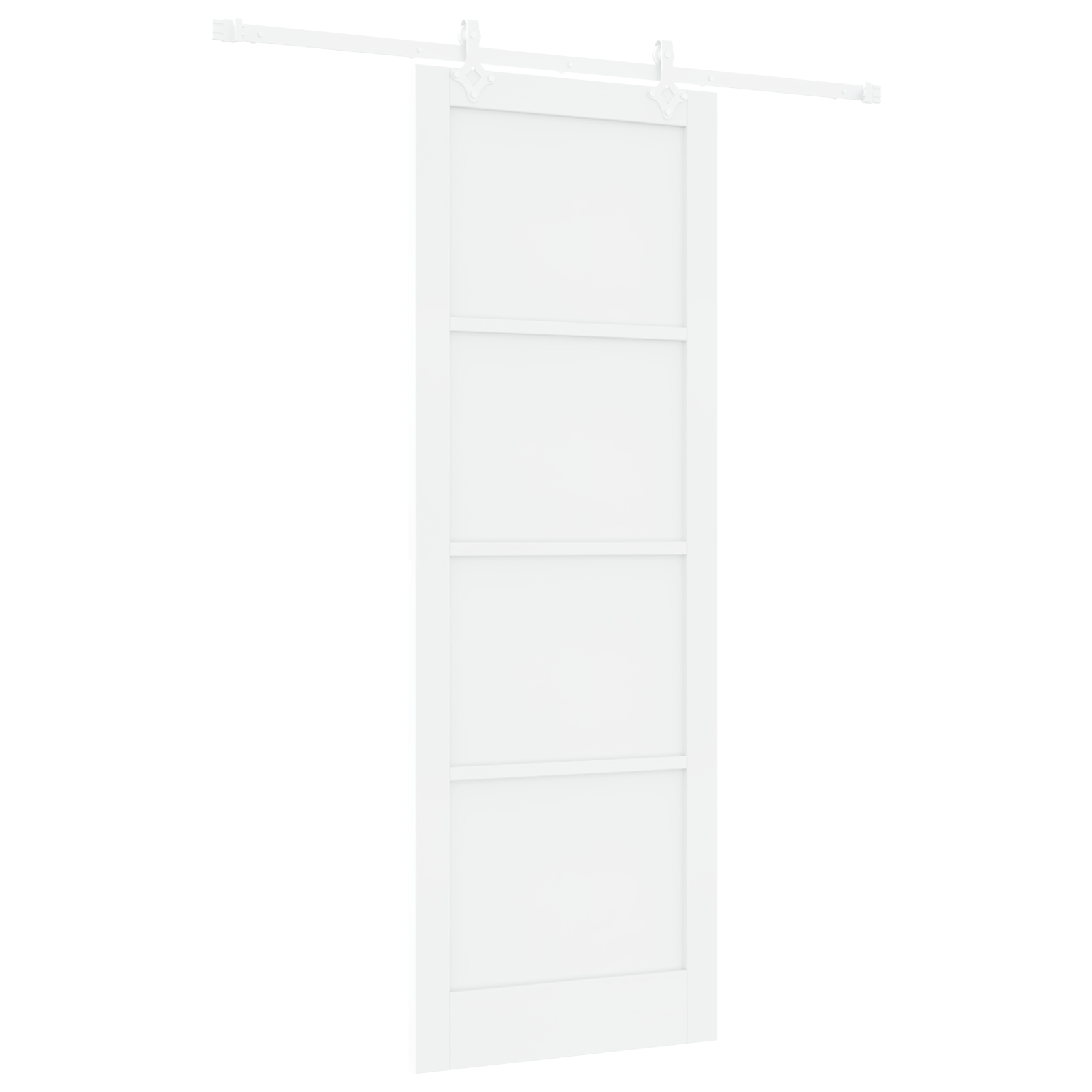 Sliding Door with Hardware Set White 83x232 cm Solid Wood Pine - Image 2