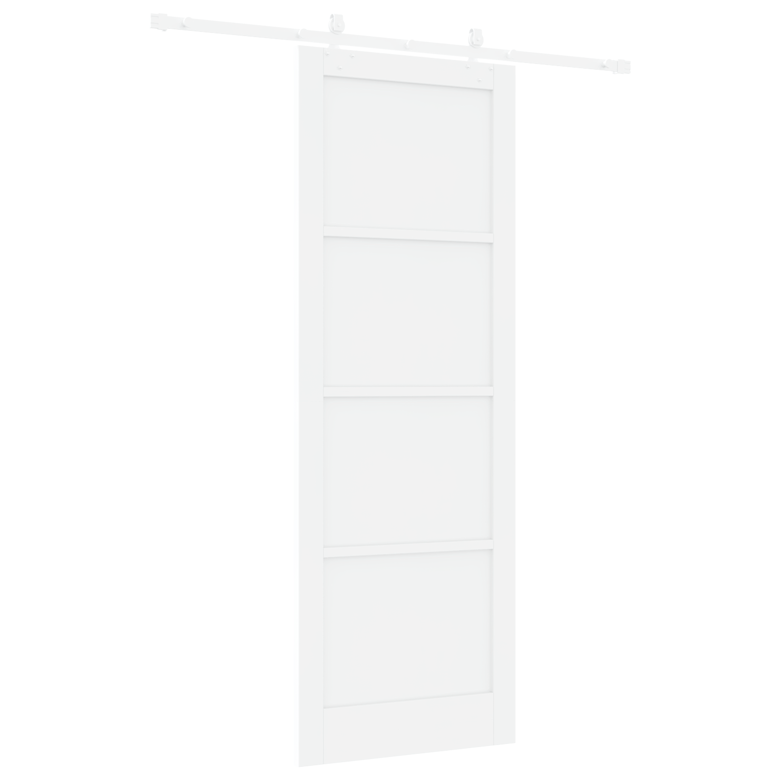 Sliding Door with Hardware Set White 83x232 cm Solid Wood Pine - Image 6