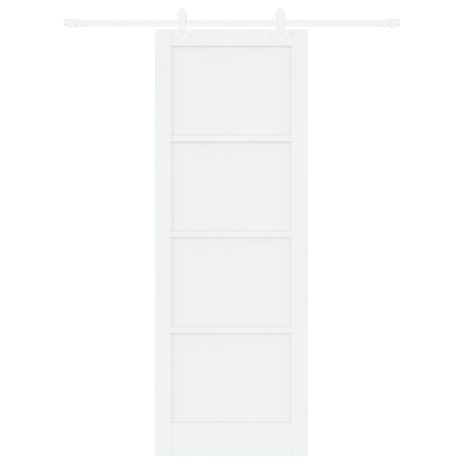Sliding Door with Hardware Set White 83x232 cm Solid Wood Pine - Image 4