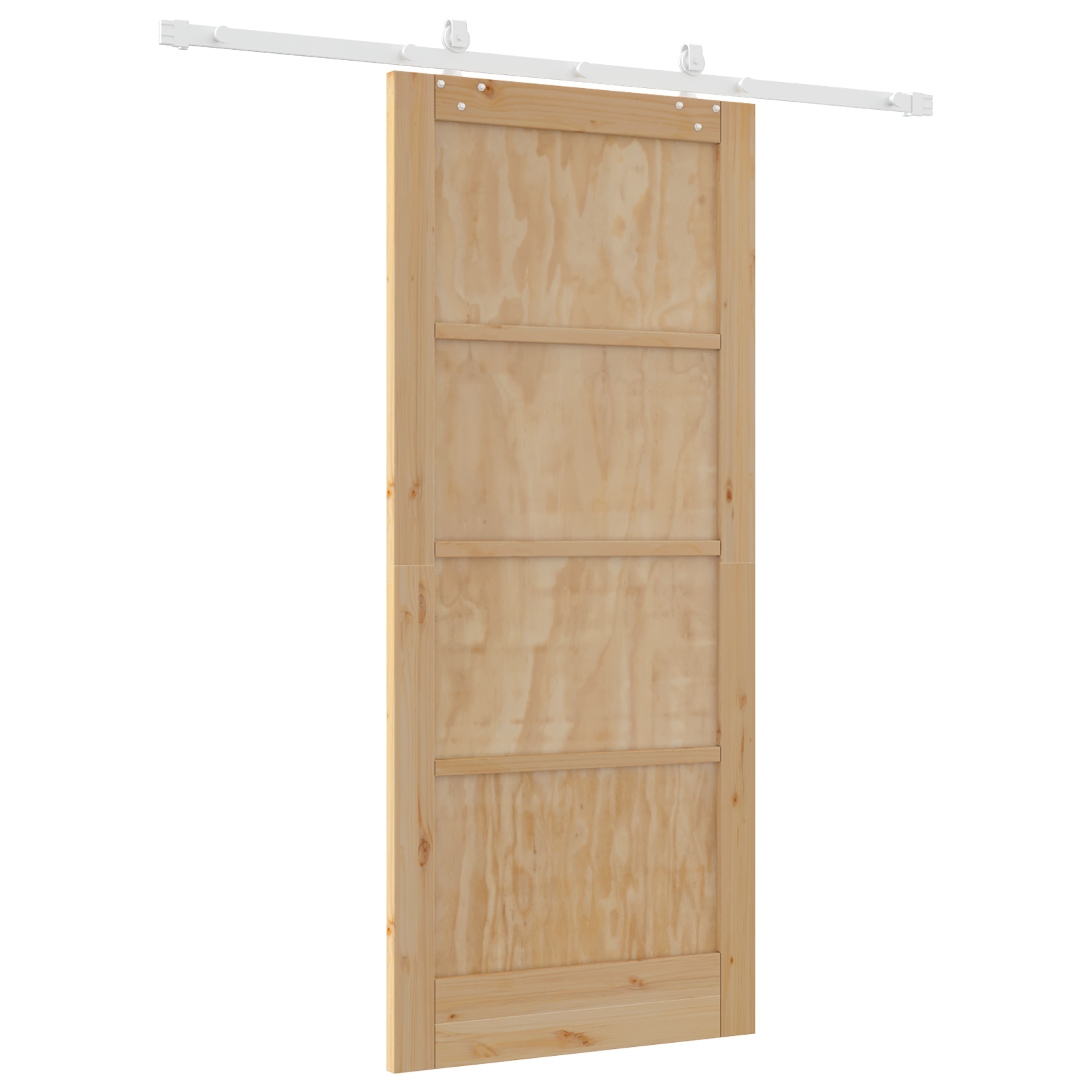 Sliding Door with Hardware Set 86x198.5 cm Solid Wood Pine - Image 6