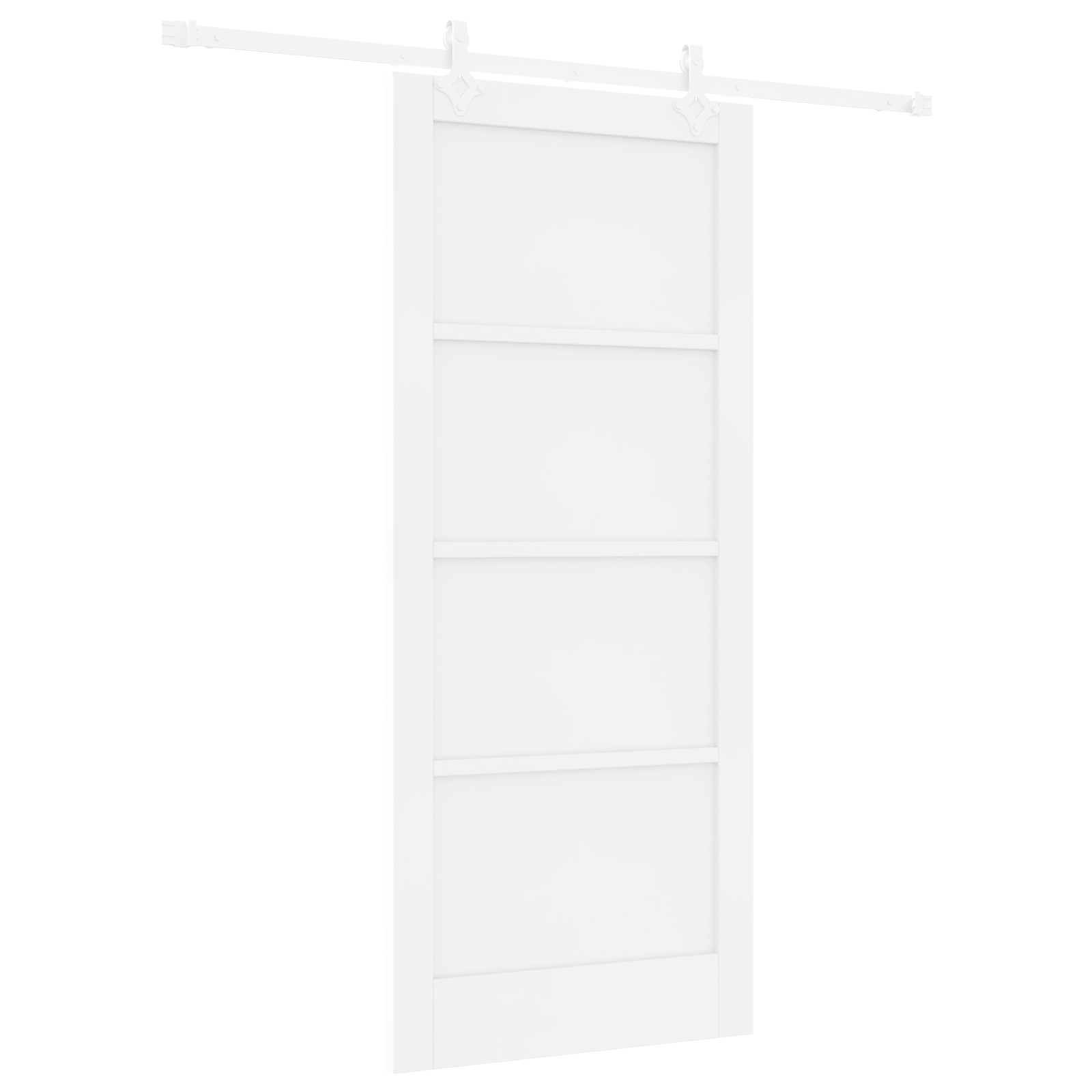 Sliding Door with Hardware Set White 86x198.5 cm Solid Wood Pine - Image 2