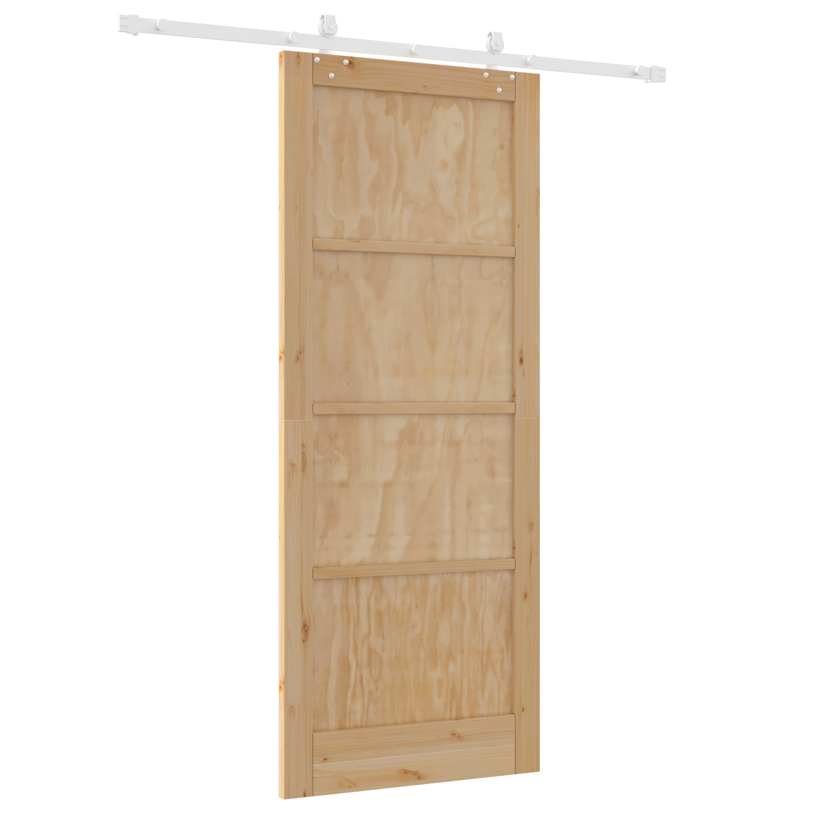 Sliding Door with Hardware Set 86x211 cm Solid Wood Pine - Image 6