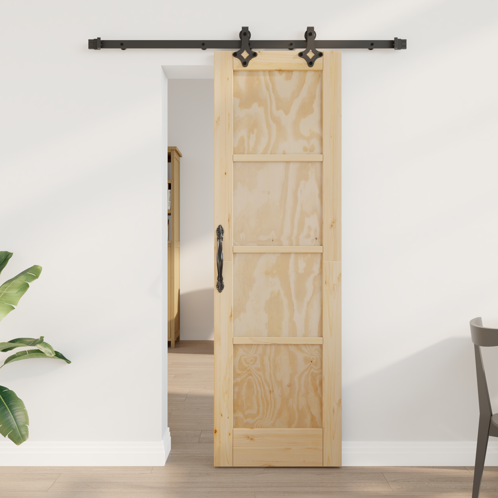 Sliding Door with Hardware Set "ORKDAL" Solid Wood Pine