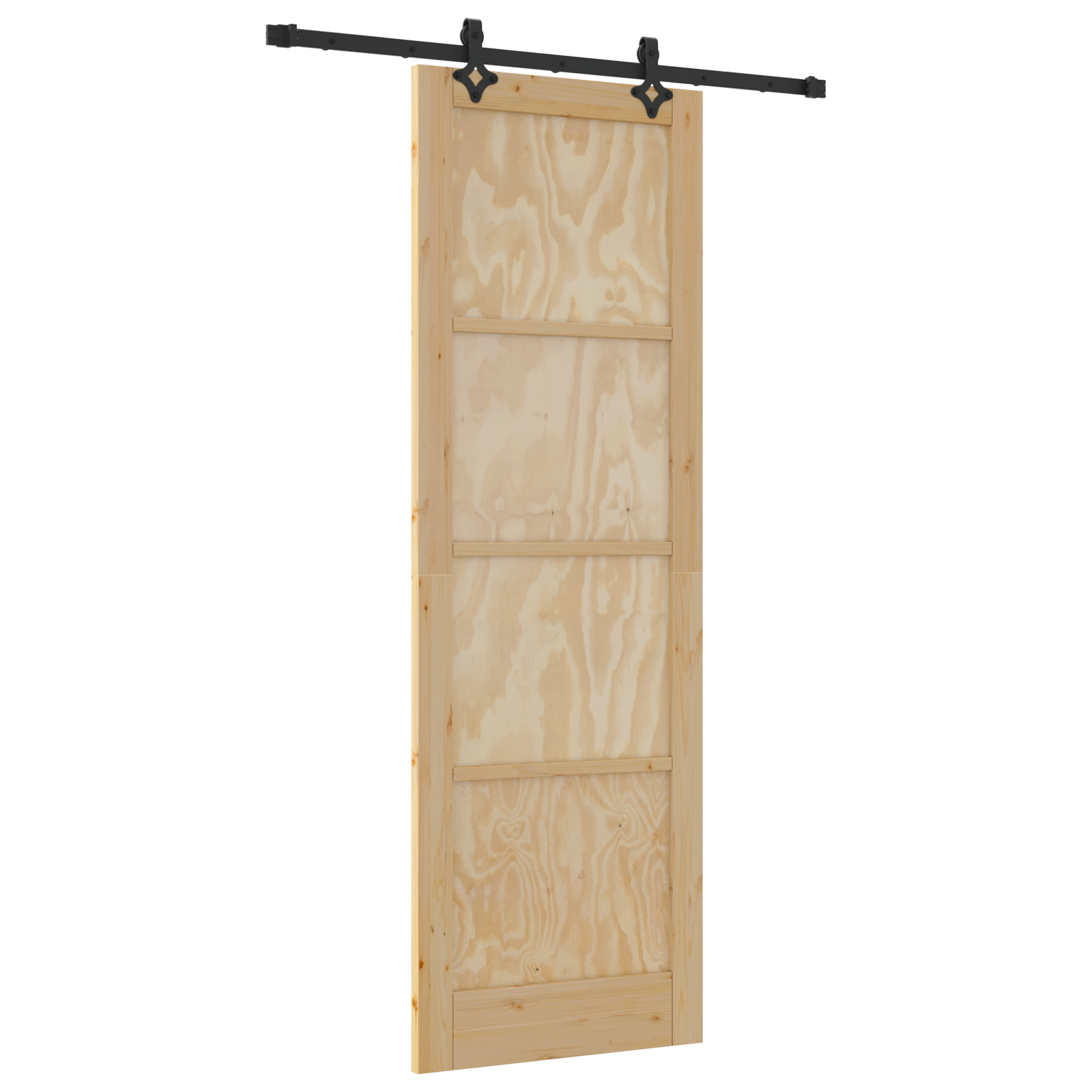 Sliding Door with Hardware Set 'ORKDAL'Solid Wood Pine - Image 2