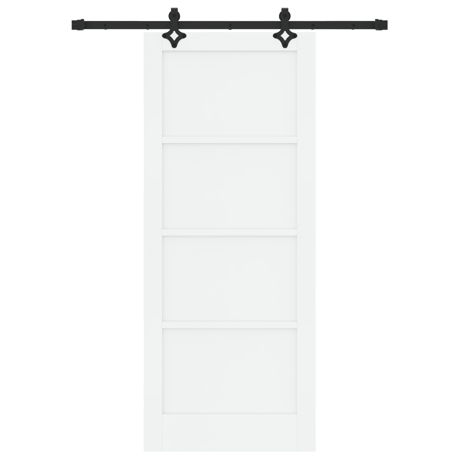 Sliding Door with Hardware Set 'ORKDAL'White Solid Wood Pine - Image 4