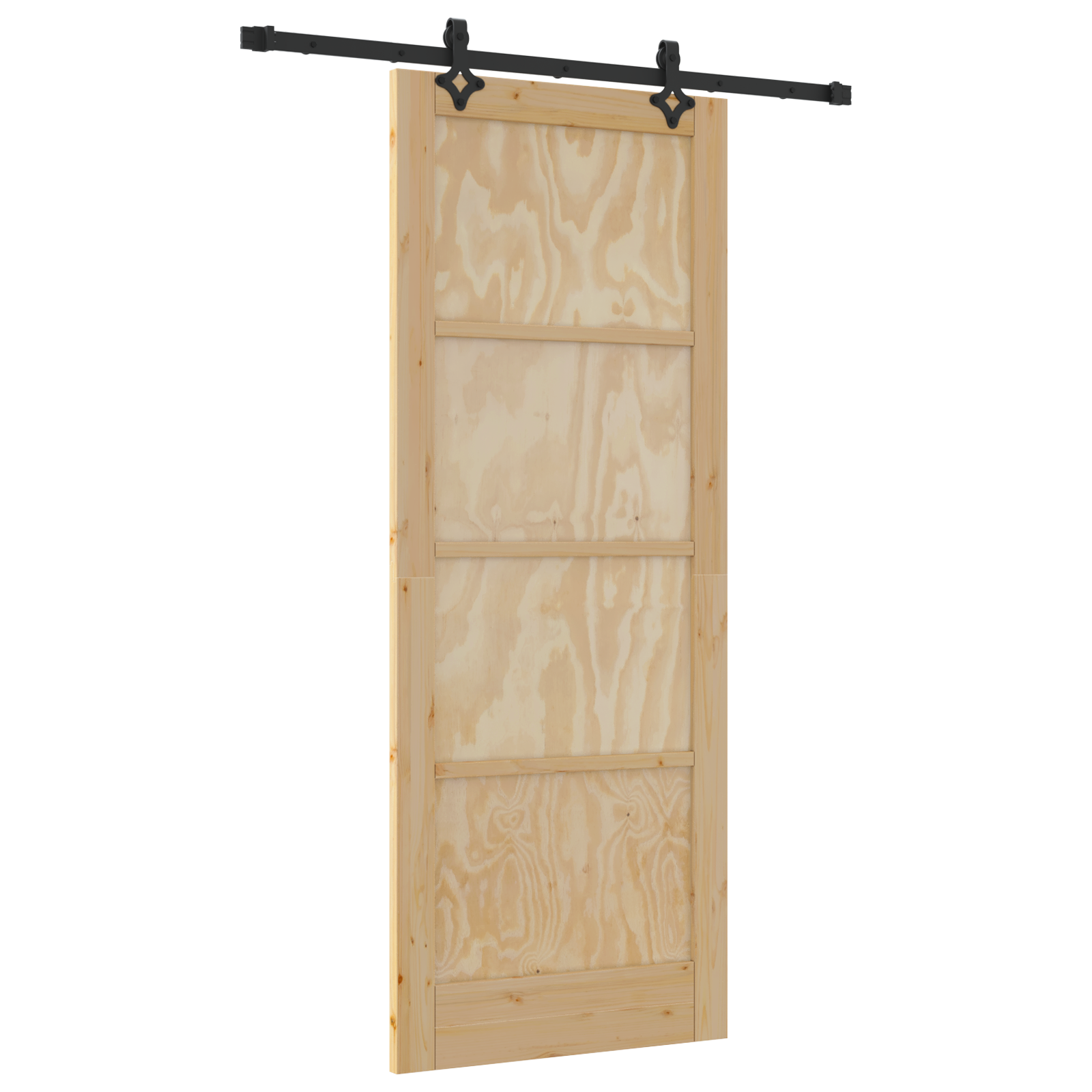 Sliding Door with Hardware Set 'ORKDAL'Solid Wood Pine - Image 2