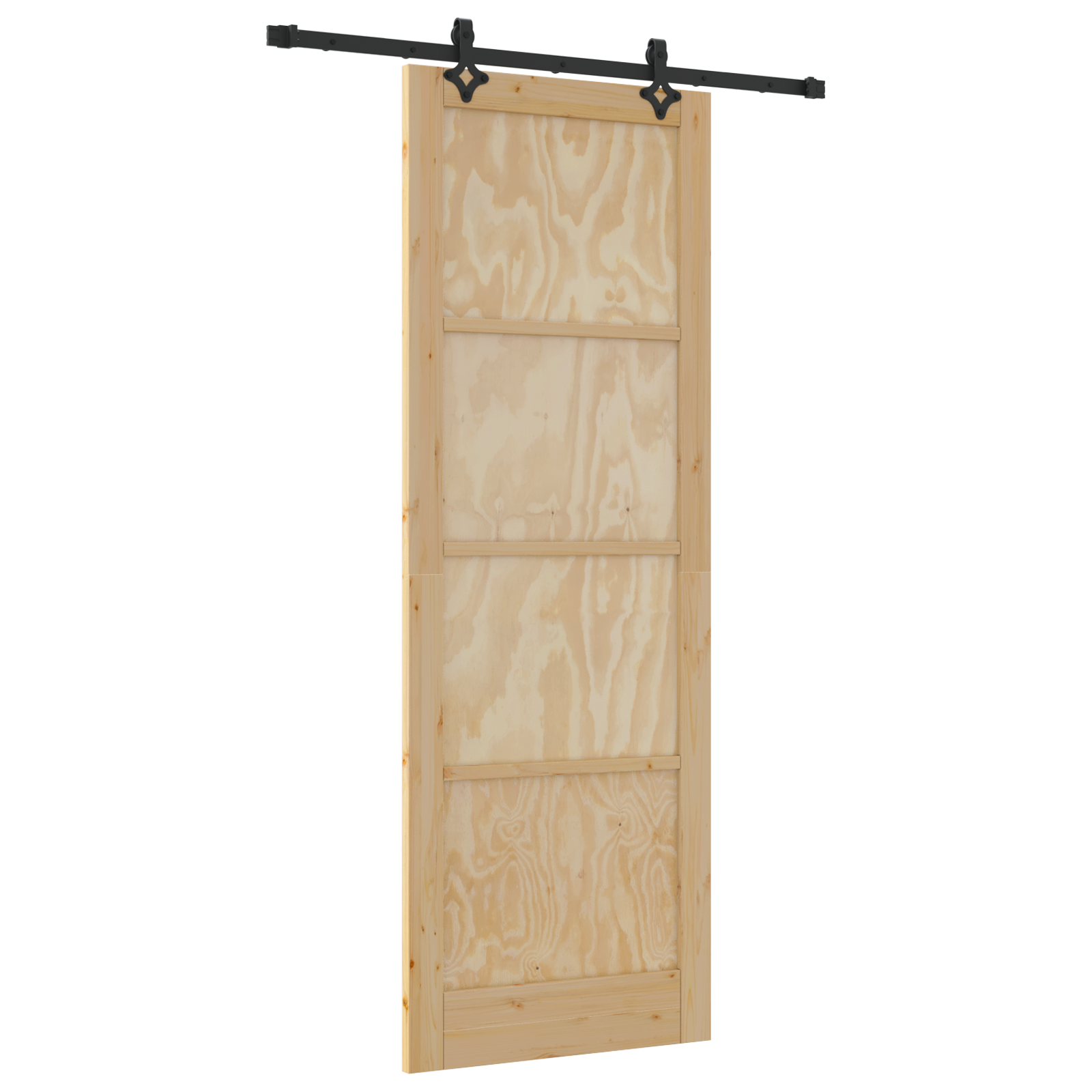 Sliding Door with Hardware Set 'ORKDAL'Solid Wood Pine - Image 2