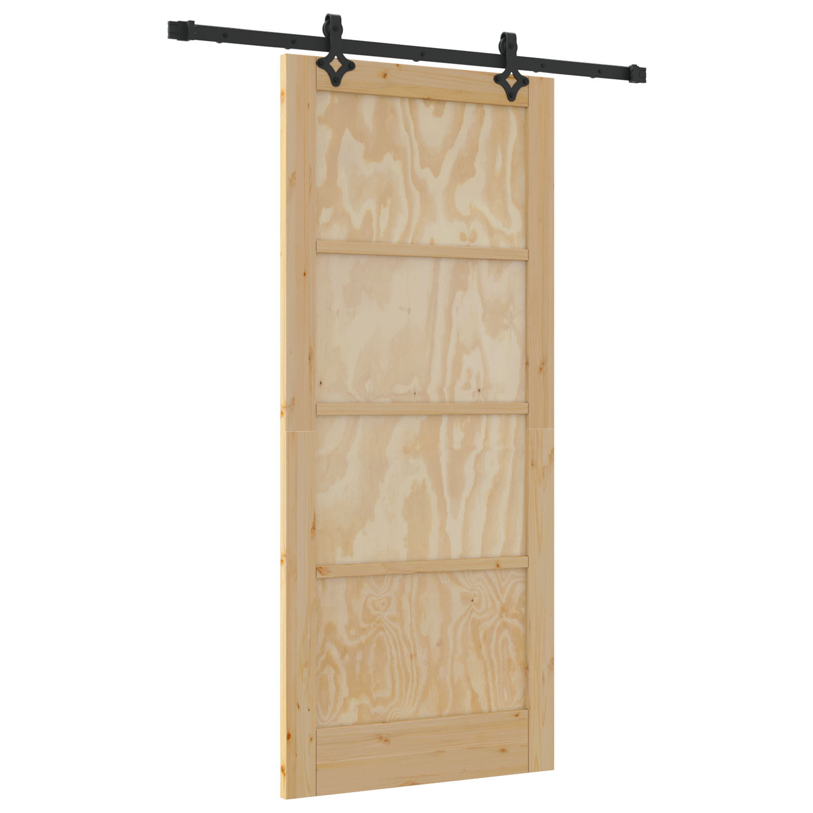 Sliding Door with Hardware Set 'ORKDAL'Solid Wood Pine - Image 2
