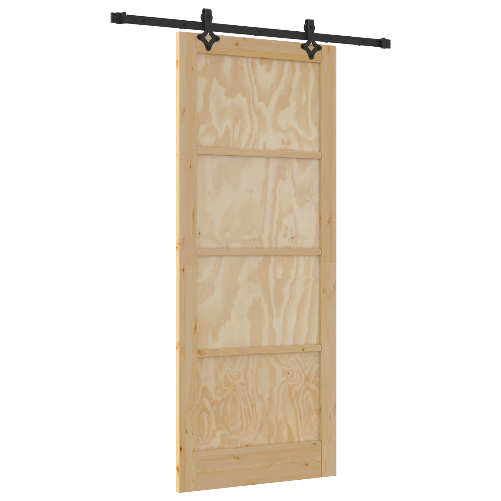 Sliding Door with Hardware Set 'ORKDAL'Solid Wood Pine - Image 2
