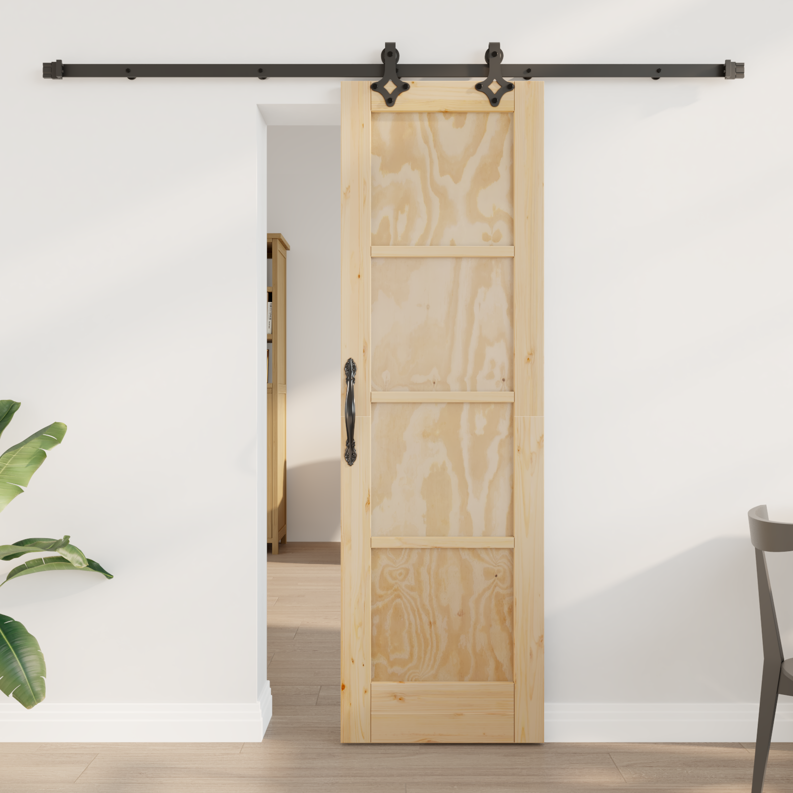Sliding Door with Hardware Set "ORKDAL" Solid Wood Pine