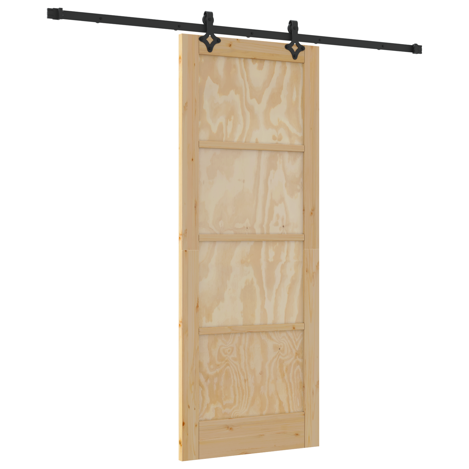 Sliding Door with Hardware Set 'ORKDAL'Solid Wood Pine - Image 2