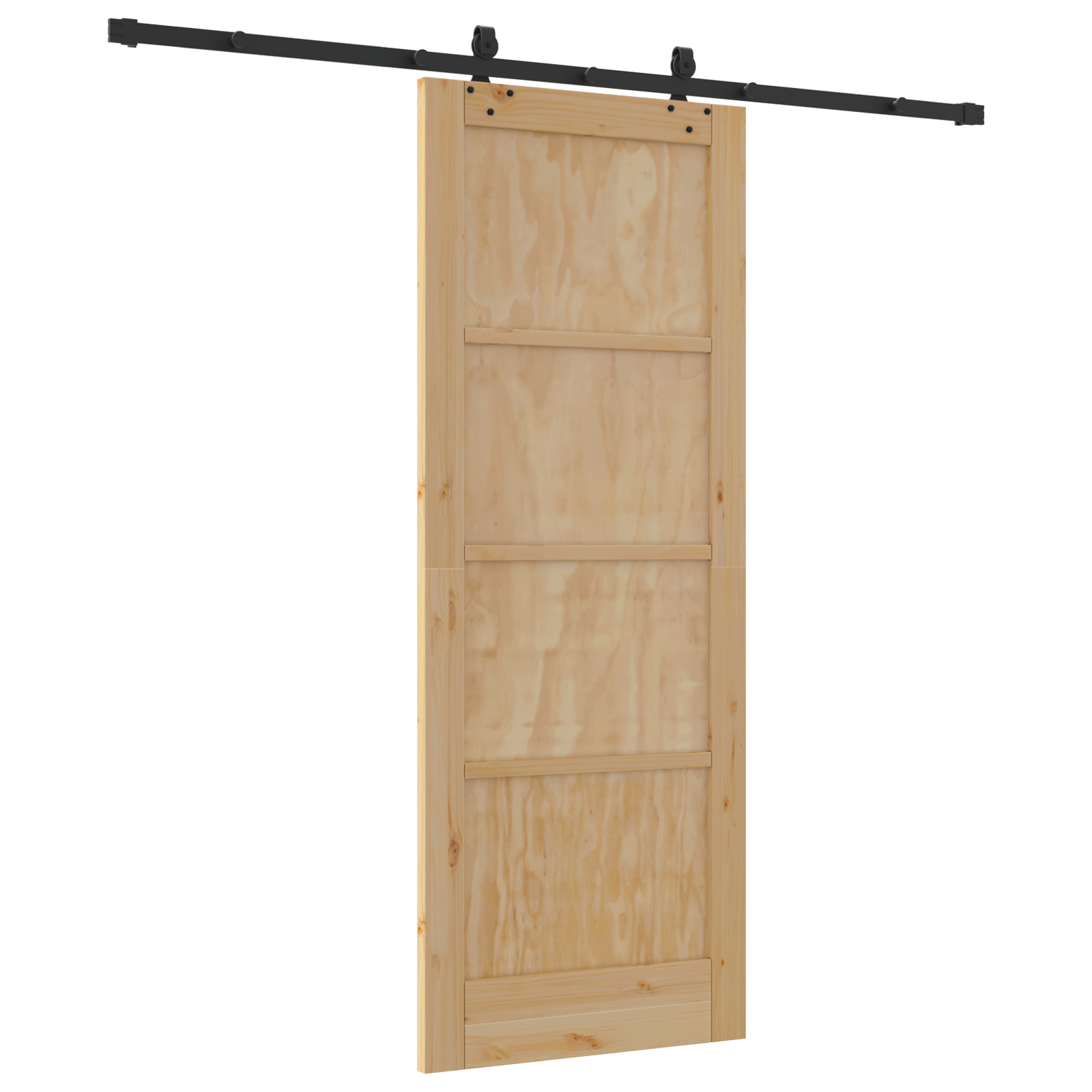 Sliding Door with Hardware Set 'ORKDAL'Solid Wood Pine - Image 6