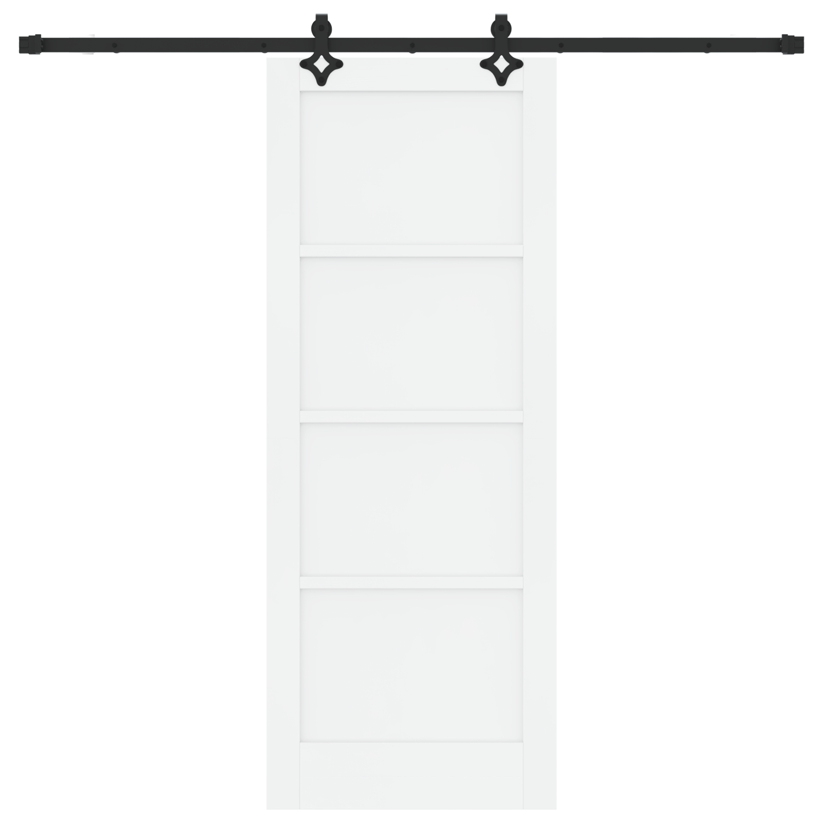 Sliding Door with Hardware Set 'ORKDAL'White Solid Wood Pine - Image 4