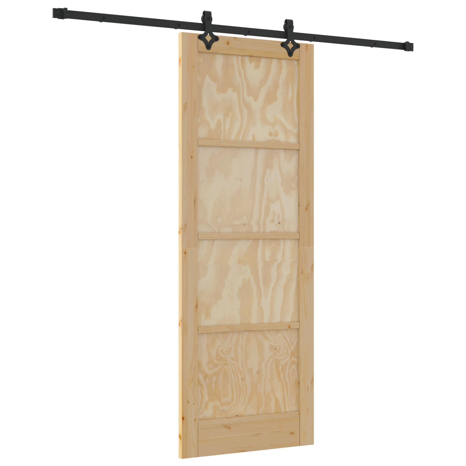 Sliding Door with Hardware Set 'ORKDAL'Solid Wood Pine - Image 2