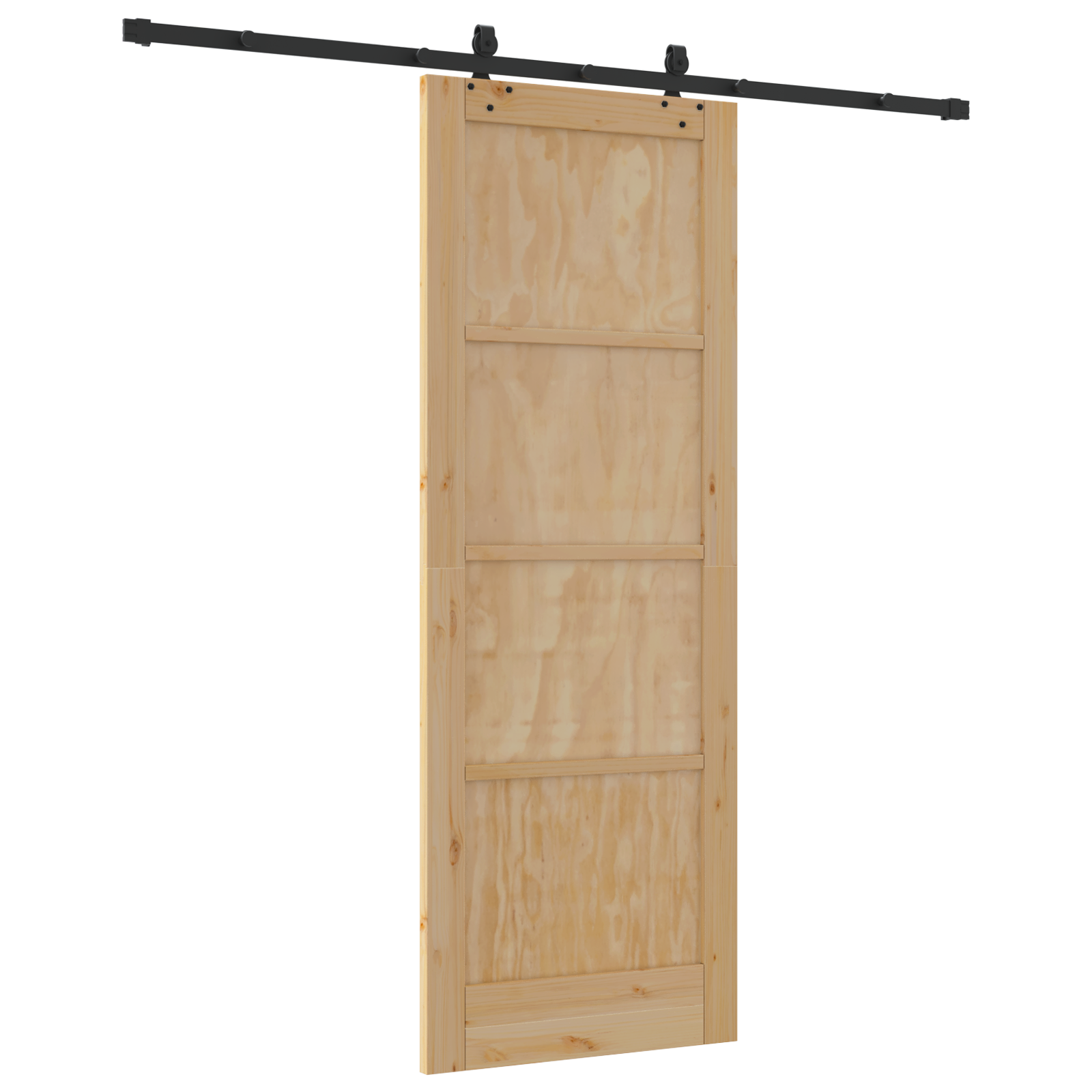 Sliding Door with Hardware Set 'ORKDAL'Solid Wood Pine - Image 6