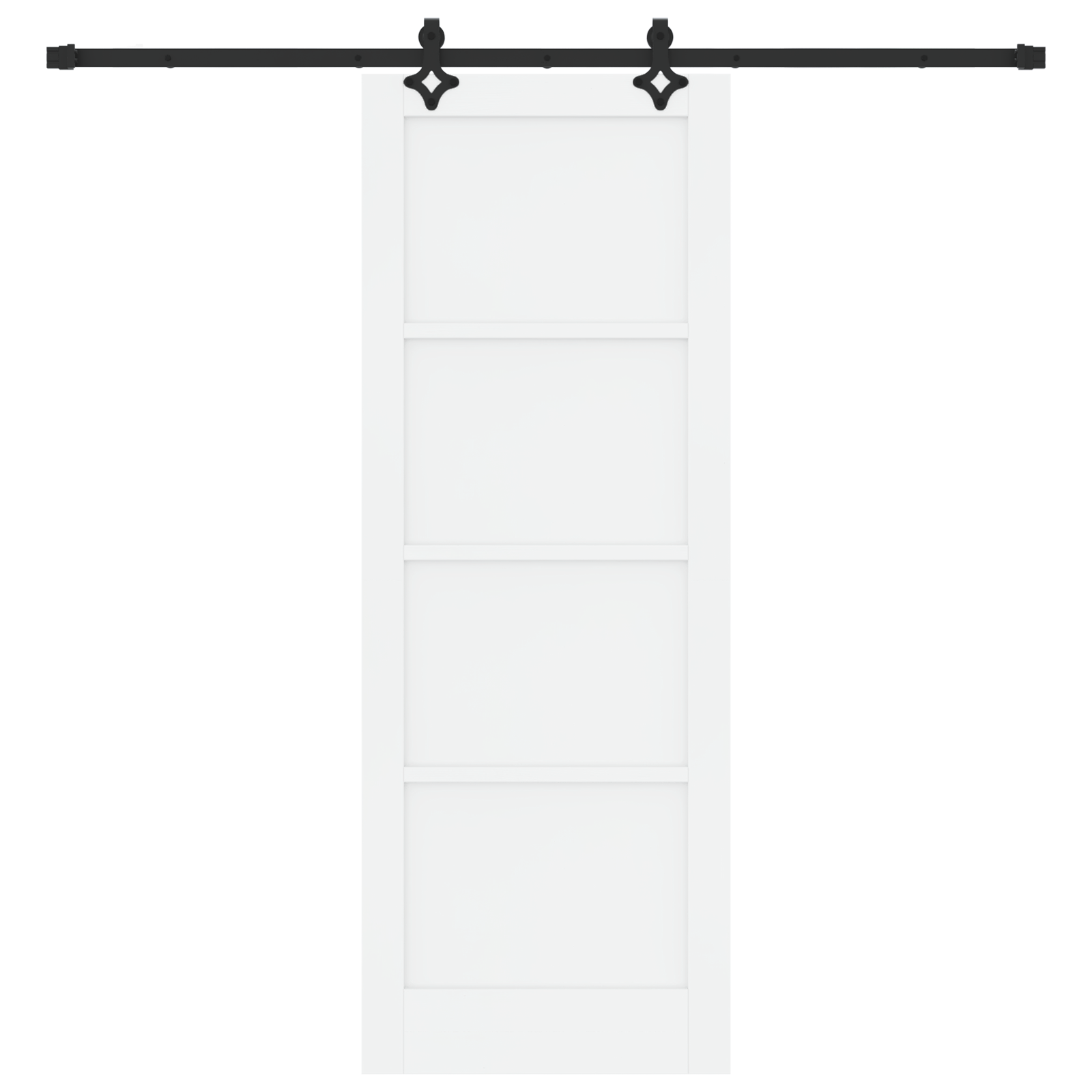 Sliding Door with Hardware Set "ORKDAL" White Solid Wood Pine - Image 4