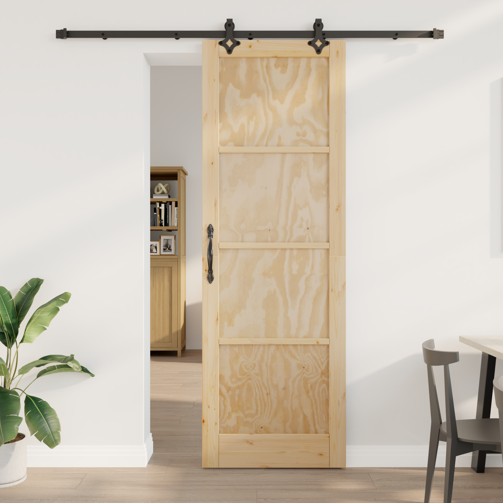 Sliding Door with Hardware Set "ORKDAL" Solid Wood Pine