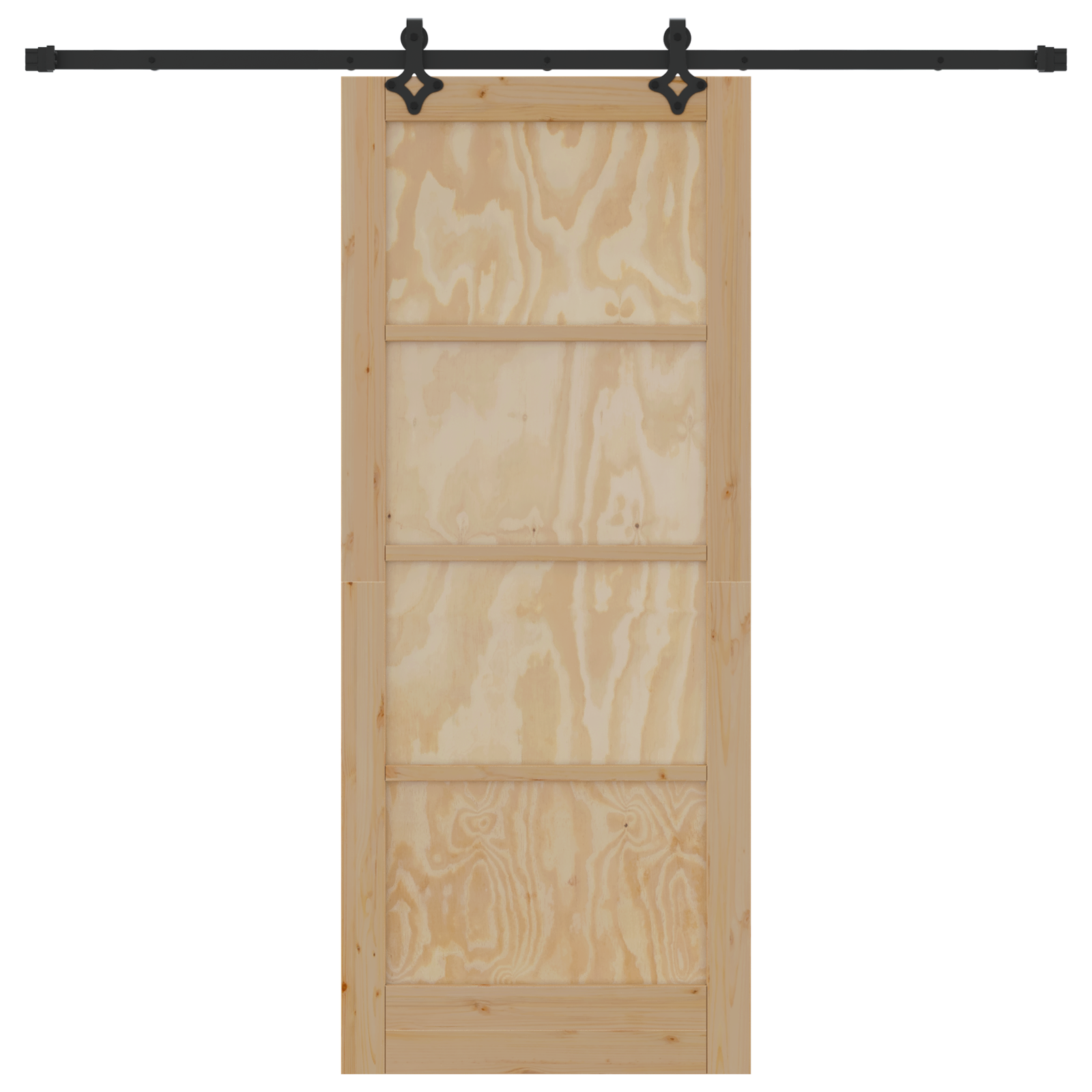 Sliding Door with Hardware Set 'ORKDAL'Solid Wood Pine - Image 4