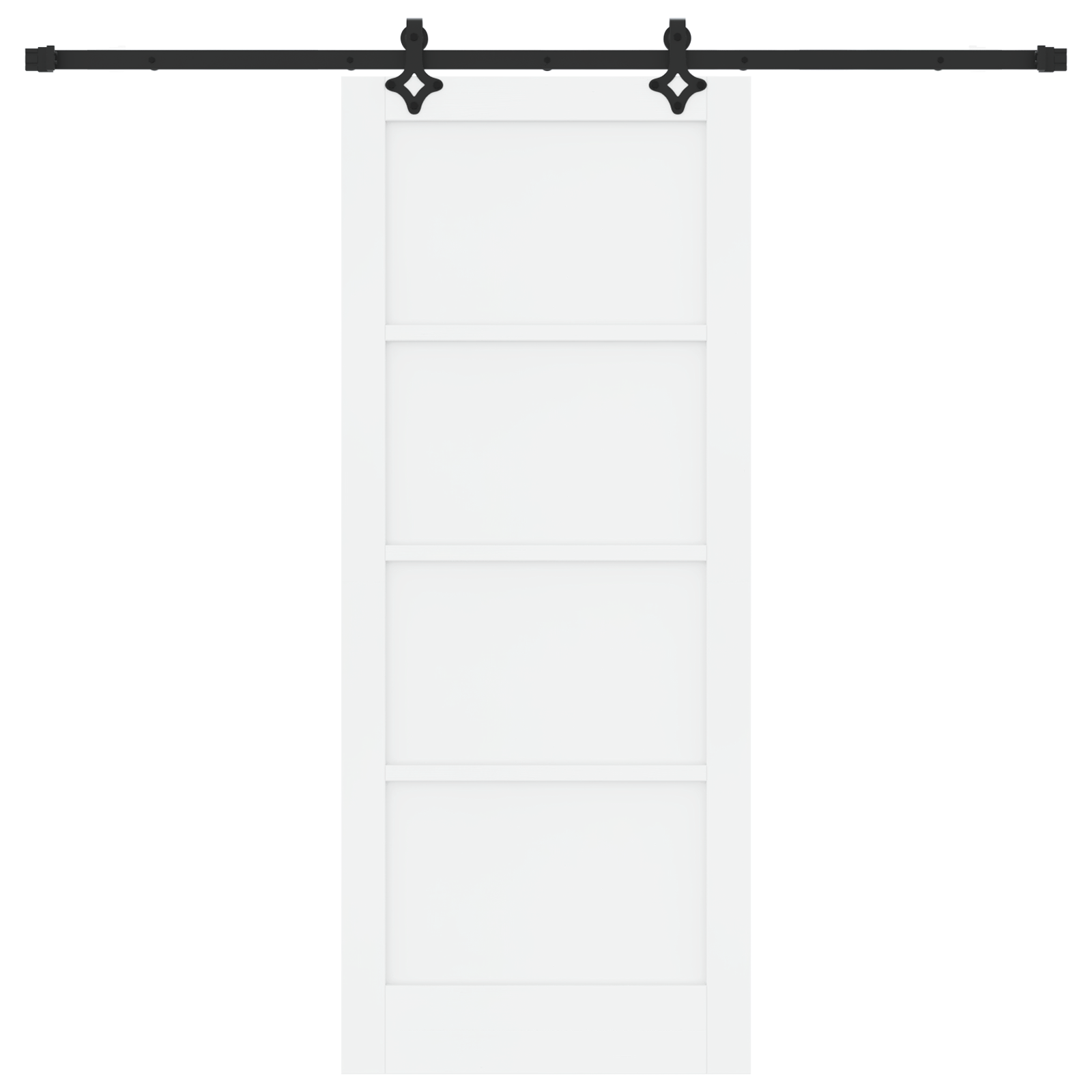 Sliding Door with Hardware Set "ORKDAL" White Solid Wood Pine - Image 4