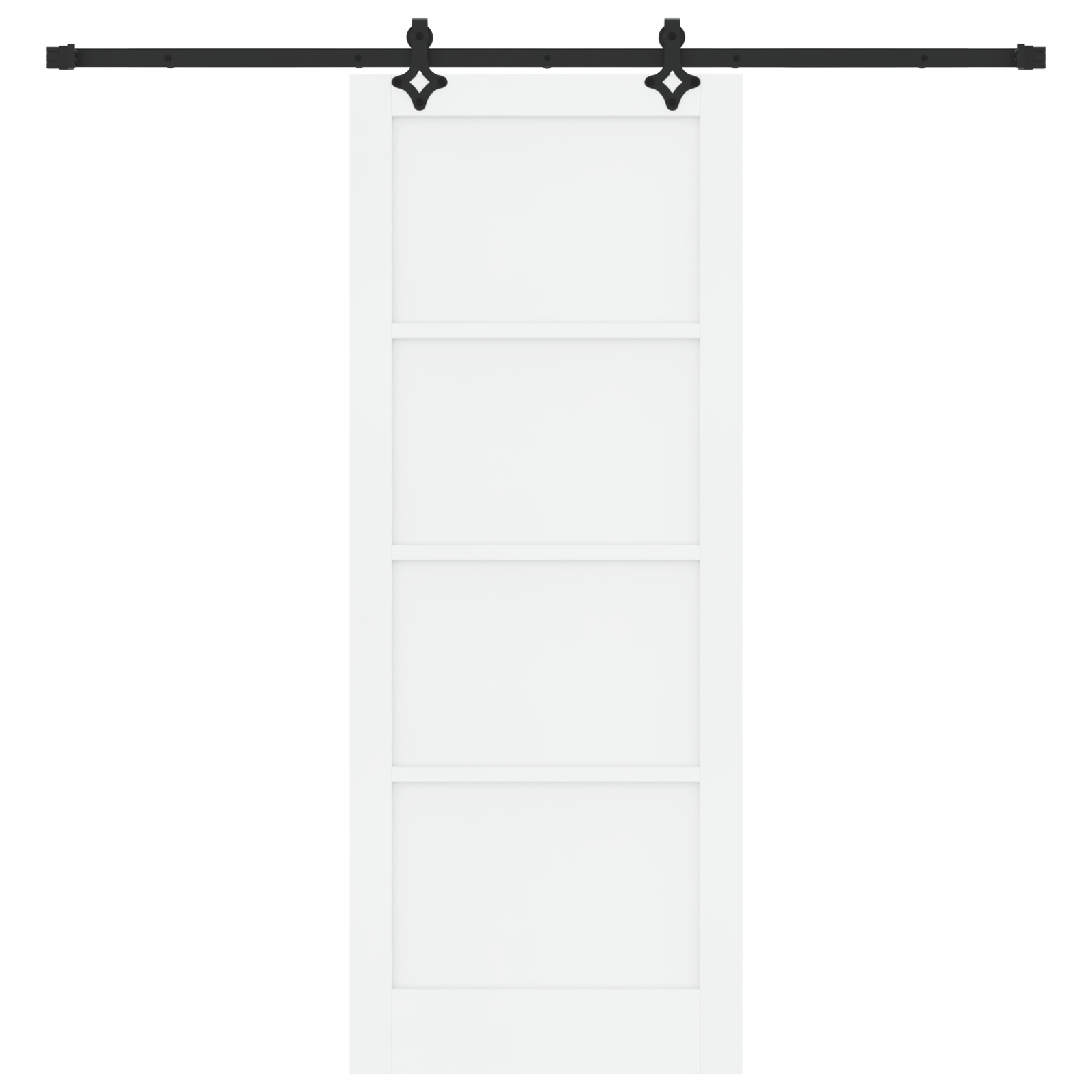 Sliding Door with Hardware Set 'ORKDAL'White Solid Wood Pine - Image 4