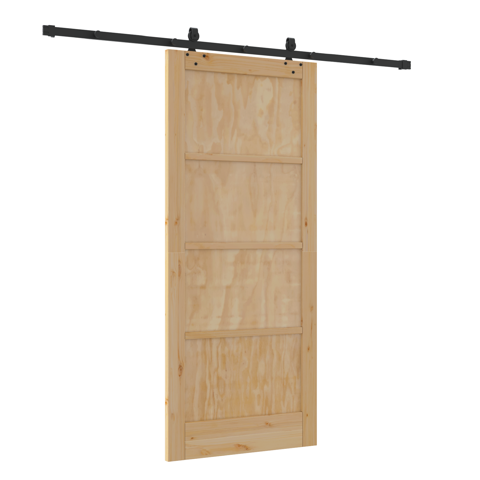 Sliding Door with Hardware Set 'ORKDAL'Solid Wood Pine - Image 6
