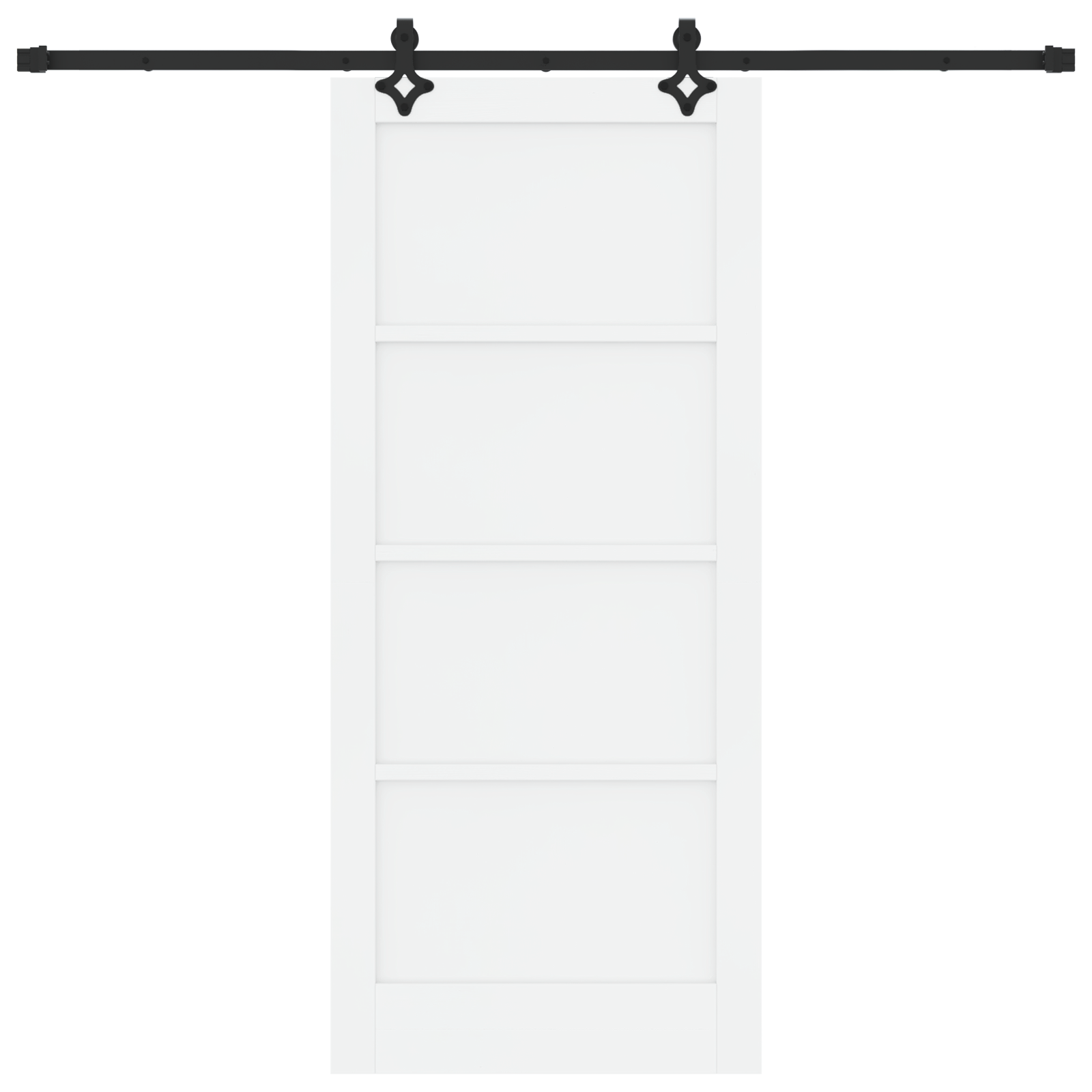 Sliding Door with Hardware Set 'ORKDAL'White Solid Wood Pine - Image 4