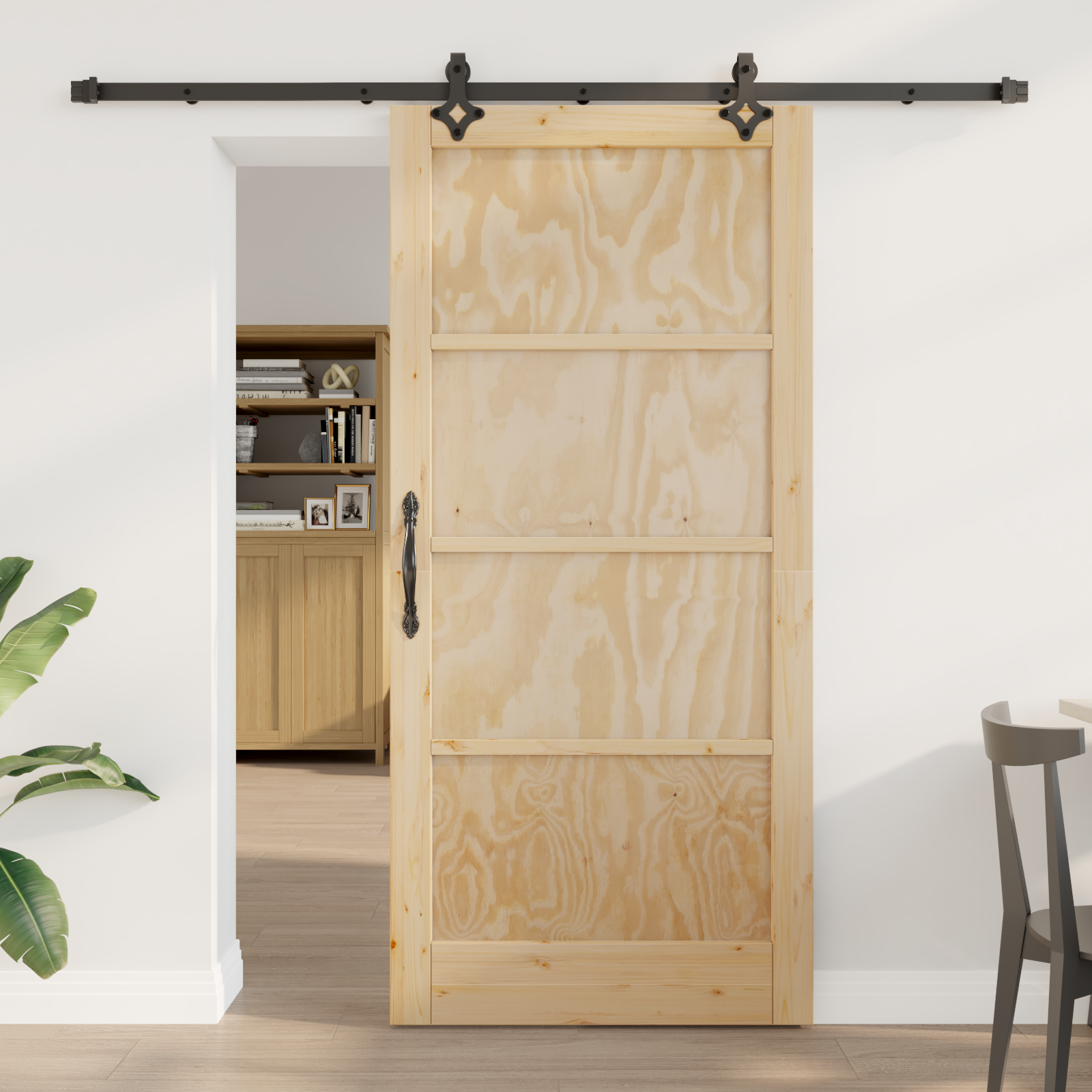 Sliding Door with Hardware Set "ORKDAL" Solid Wood Pine