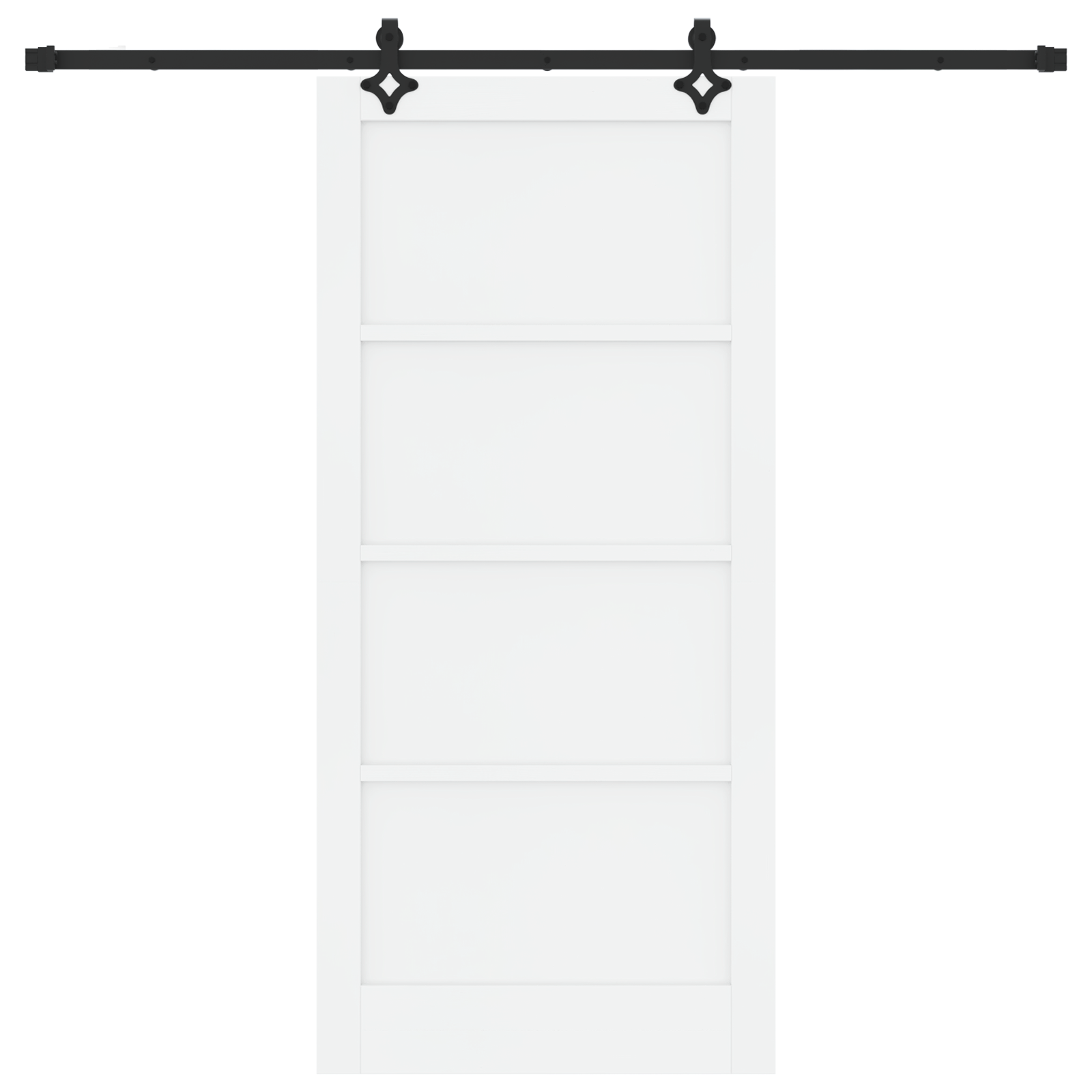 Sliding Door with Hardware Set 'ORKDAL'White Solid Wood Pine - Image 4