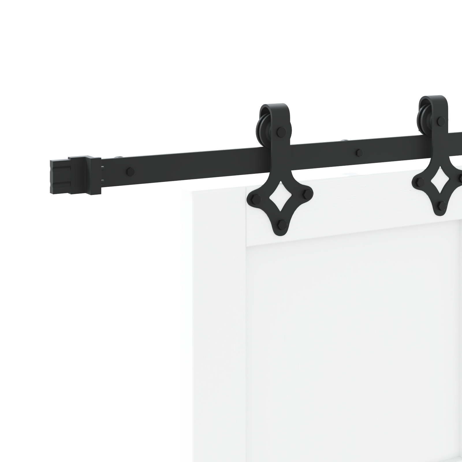 Sliding Door with Hardware Set 'ORKDAL'White Solid Wood Pine - Image 10