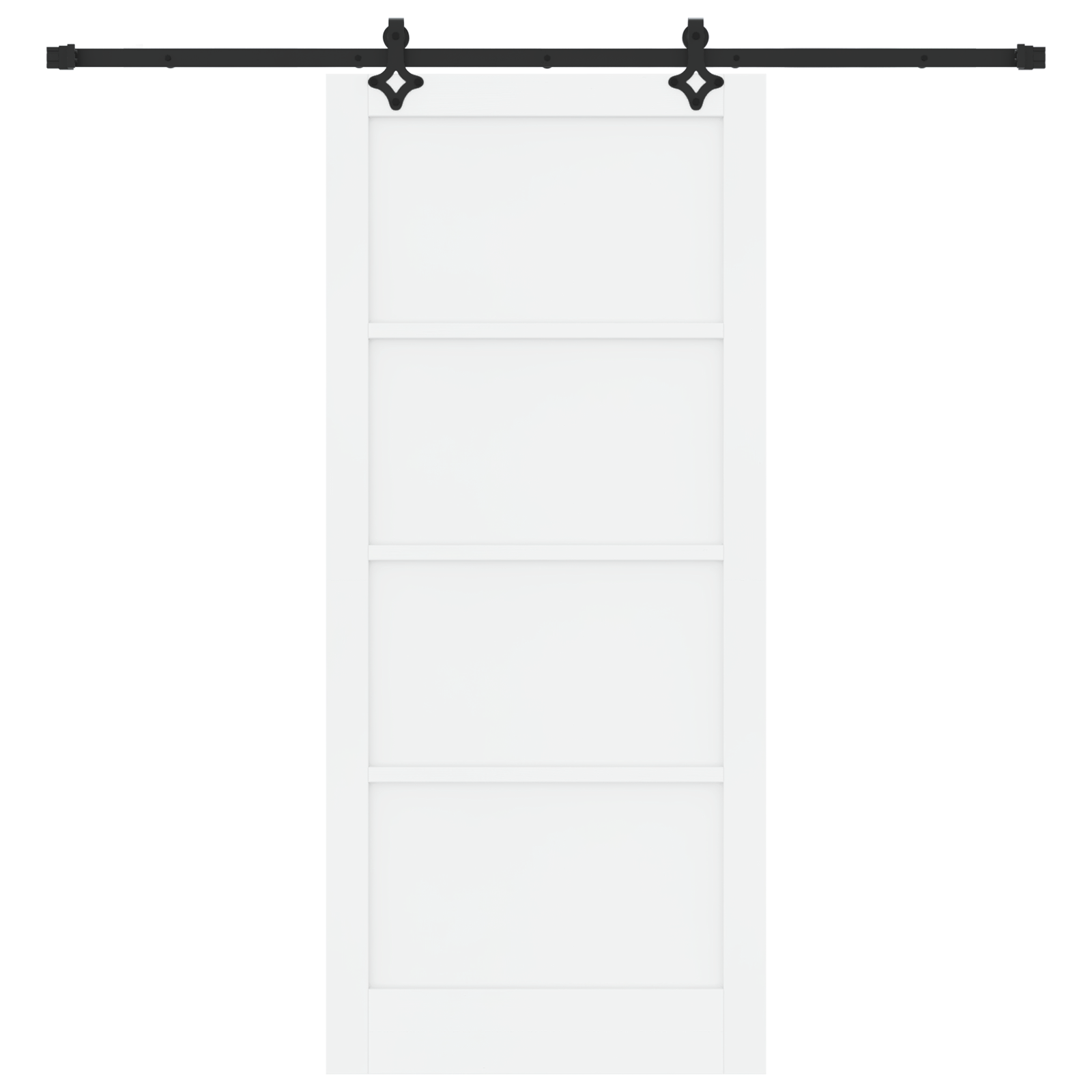 Sliding Door with Hardware Set 'ORKDAL'White Solid Wood Pine - Image 4