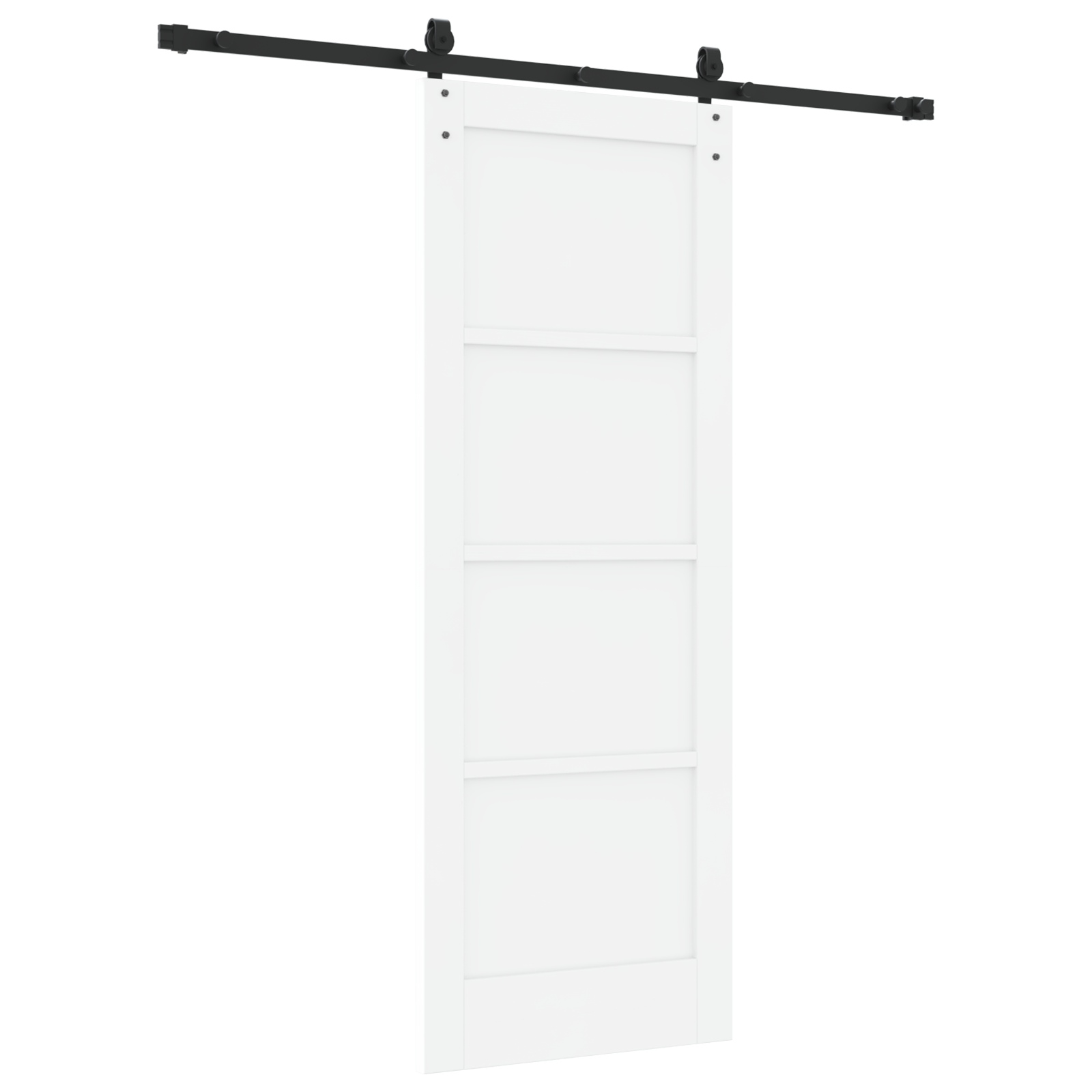 Sliding Door with Hardware Set White 73.5x198.5 cm Solid Wood Pine - Image 6
