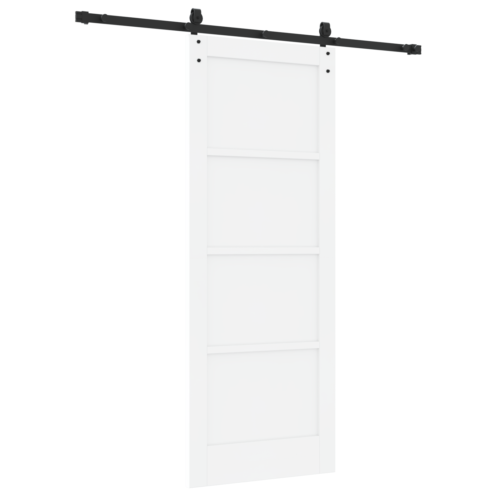 Sliding Door with Hardware Set White 78x202 cm Solid Wood Pine - Image 6