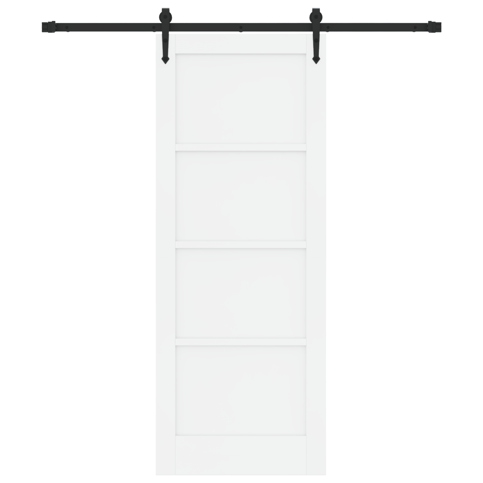 Sliding Door with Hardware Set White 78x202 cm Solid Wood Pine - Image 4