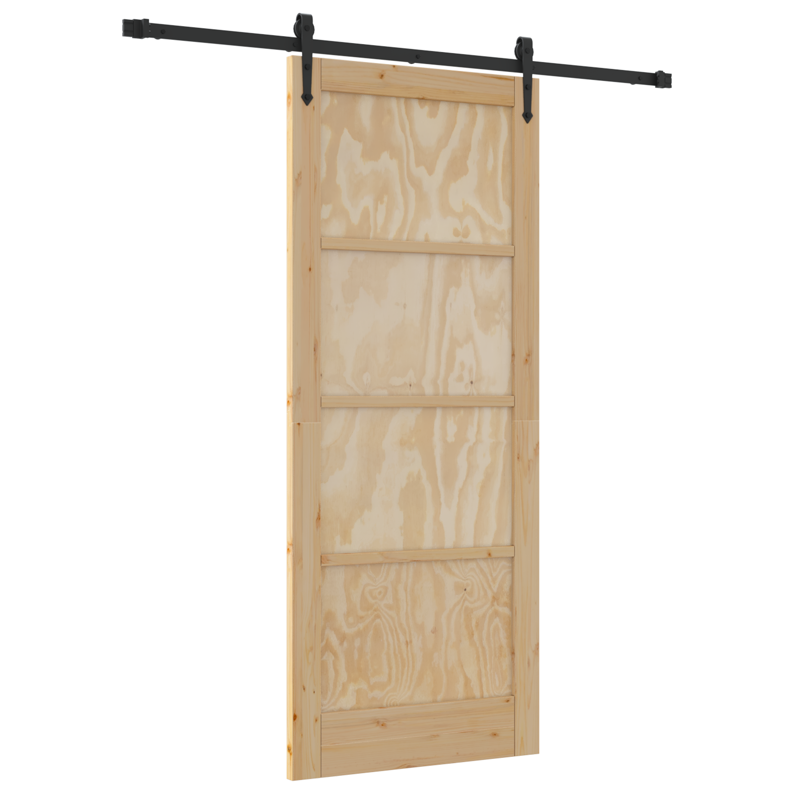 Sliding Door with Hardware Set 83x202 cm Solid Wood Pine - Image 2