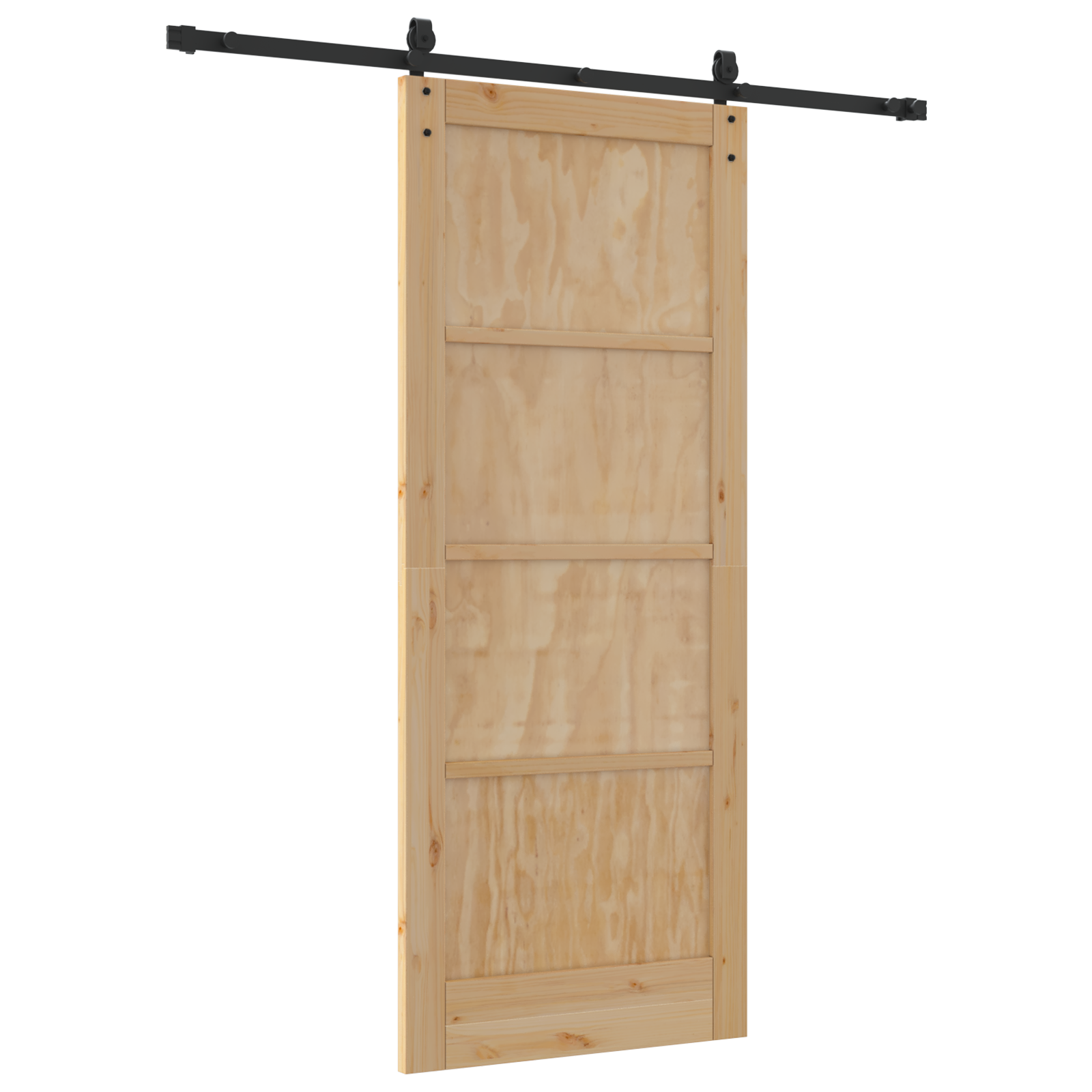 Sliding Door with Hardware Set 83x202 cm Solid Wood Pine - Image 6