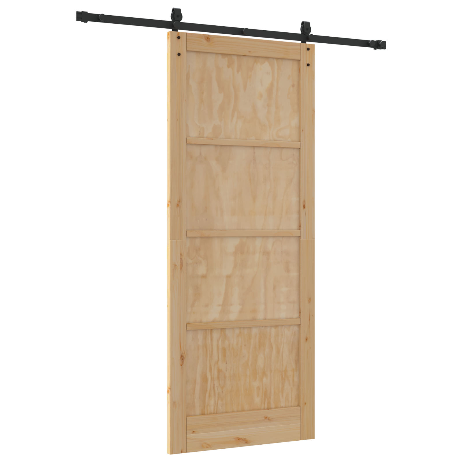 Sliding Door with Hardware Set 86x211 cm Solid Wood Pine - Image 6