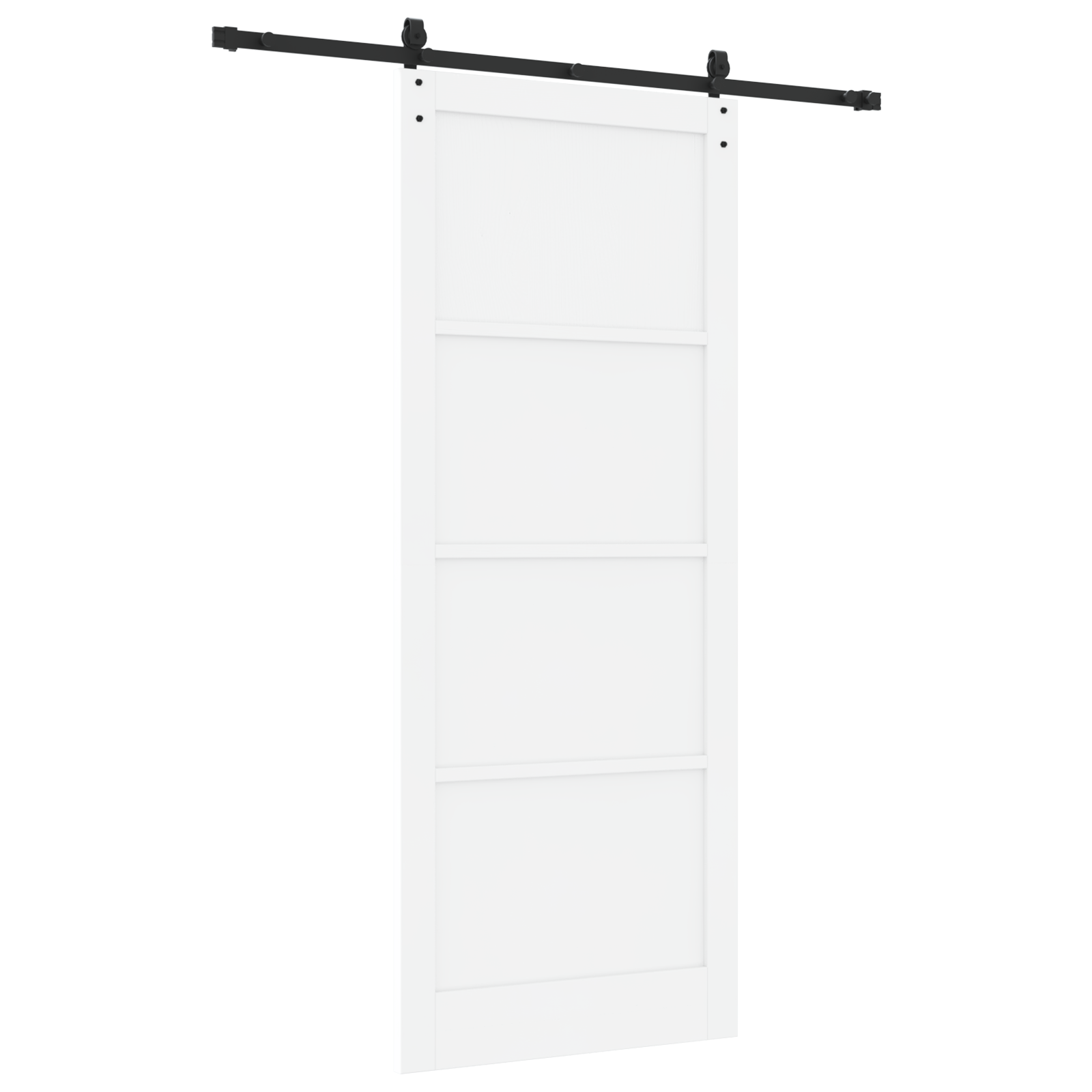 Sliding Door with Hardware Set White 93x232 cm Solid Wood Pine - Image 6