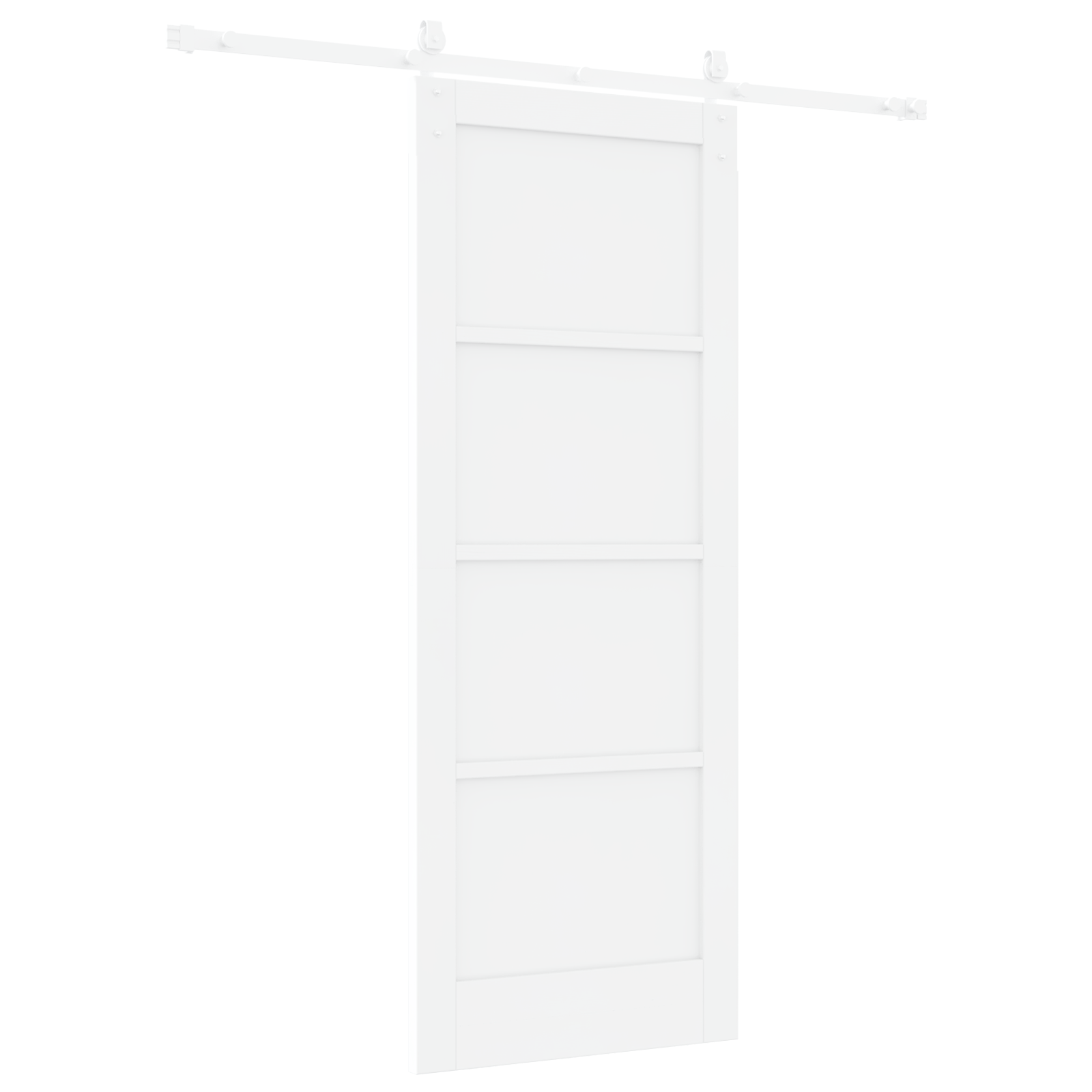 Sliding Door with Hardware Set White 78x202 cm Solid Wood Pine - Image 6