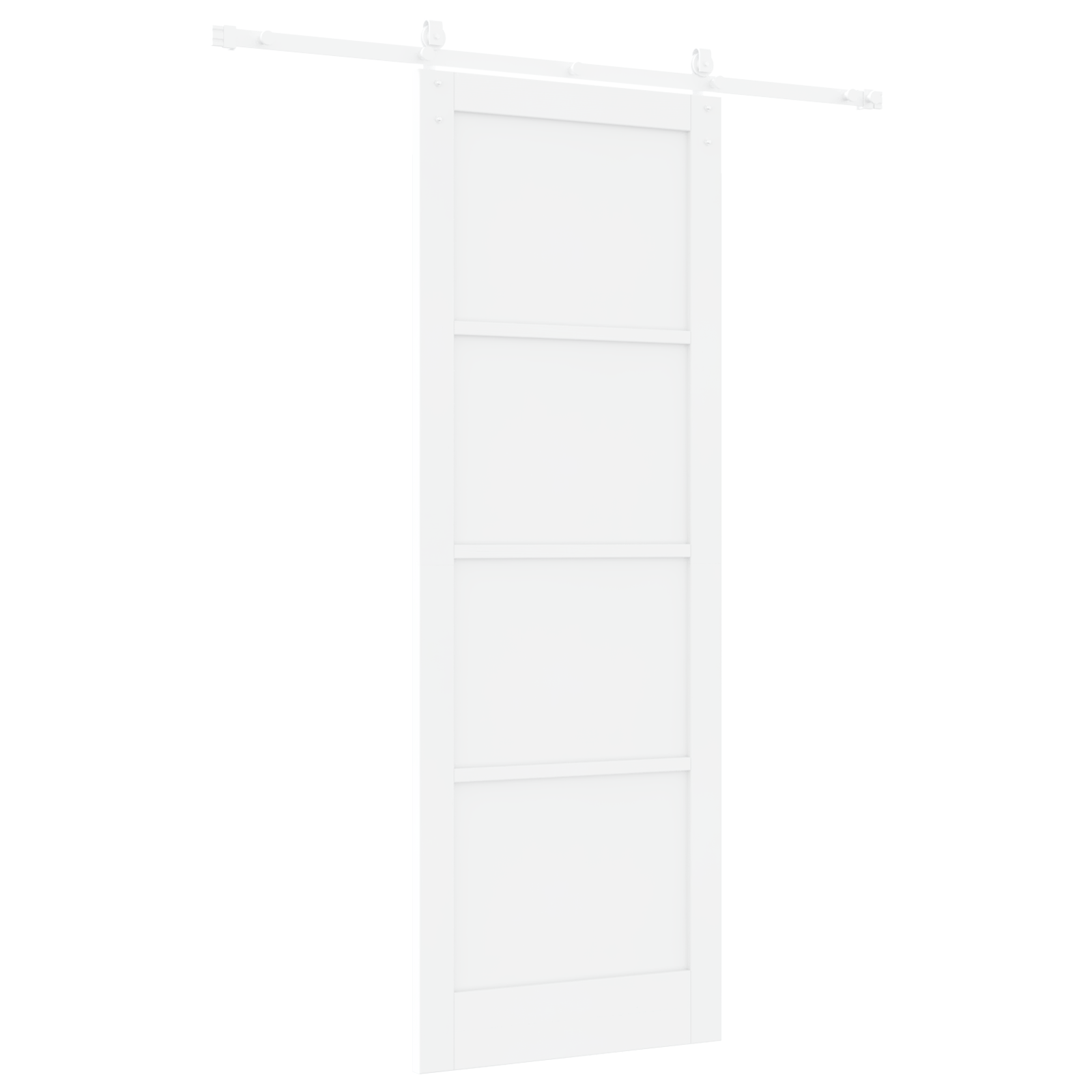 Sliding Door with Hardware Set White 83x232 cm Solid Wood Pine - Image 6